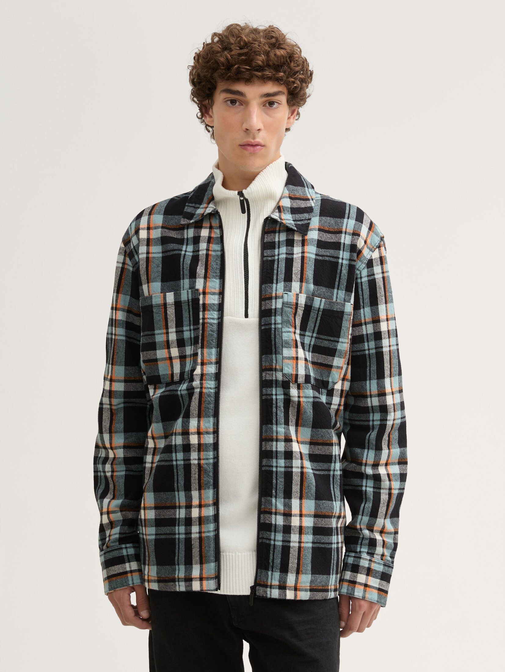 Langarmhemd Overshirt mit Karomuster