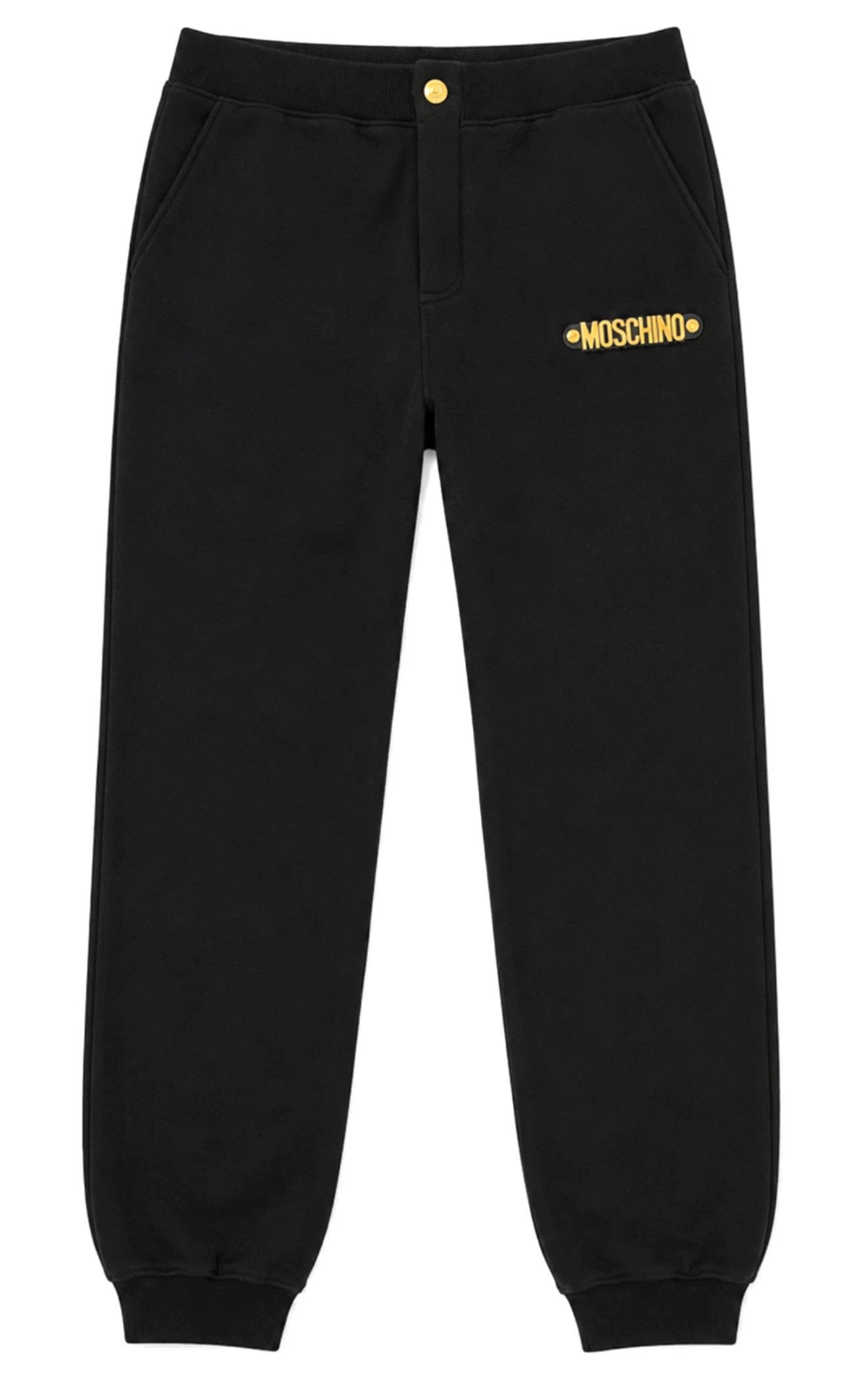 Moschino Sweathose Couture! Milano Jogginghose Gold Metal Logo Hose Jogpants (1-tlg) Dreidimensionales Moschino Logo aus Metall