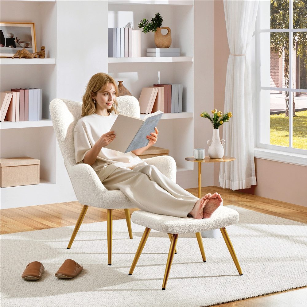 Yaheetech Relaxsessel Ohrensessel mit Hocker, Loungesessel günstig online kaufen