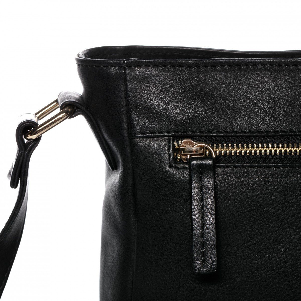 BACCINI Umhängetasche echt Leder Umhängetasche groß schwarz EMELIE, Crossbody Bag Echtleder für Damen, Handtasche mit Schultergurt schwarz