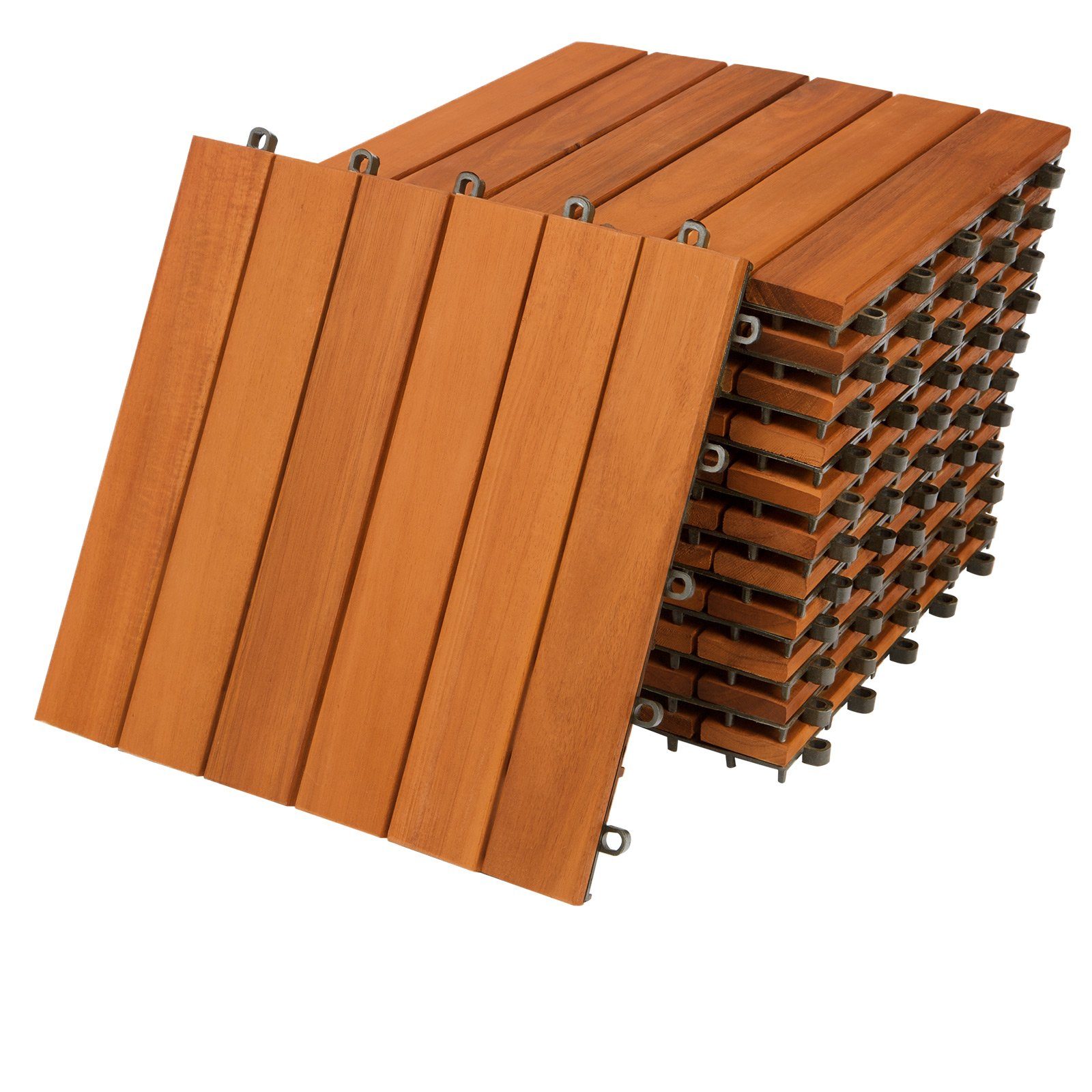 Casaria Holzfliesen 11x Akazie, Terrassenfliesen 1-6m² günstig online kaufen