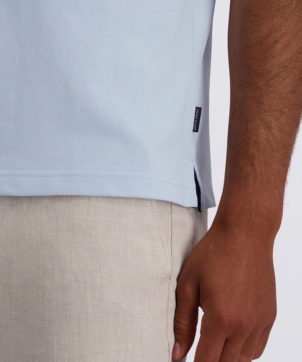 Pierre Cardin Poloshirt Poloshirt uni pique mit Logo Schriftzug