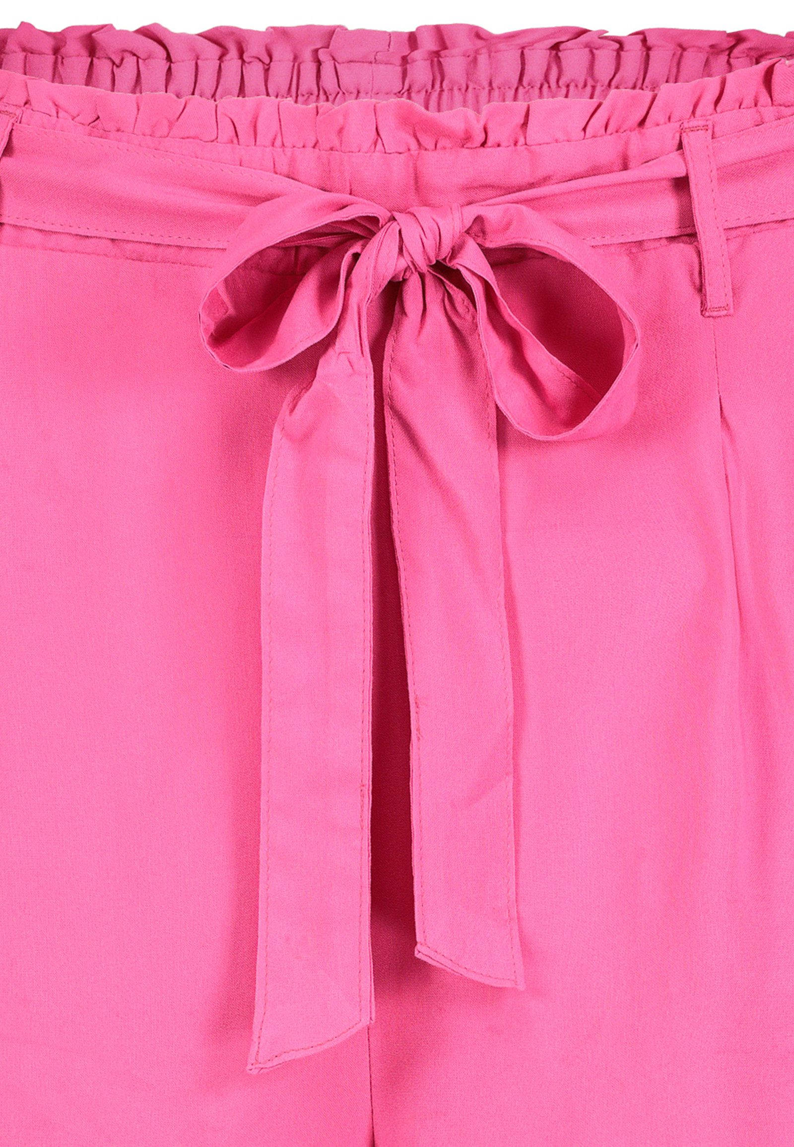 Fresh Made Shorts Mit Bindeband und elastischem Bund, kurze Bermuda für Damen Regular Fit unifarben atmungsaktiv Schnüren modisch-Style