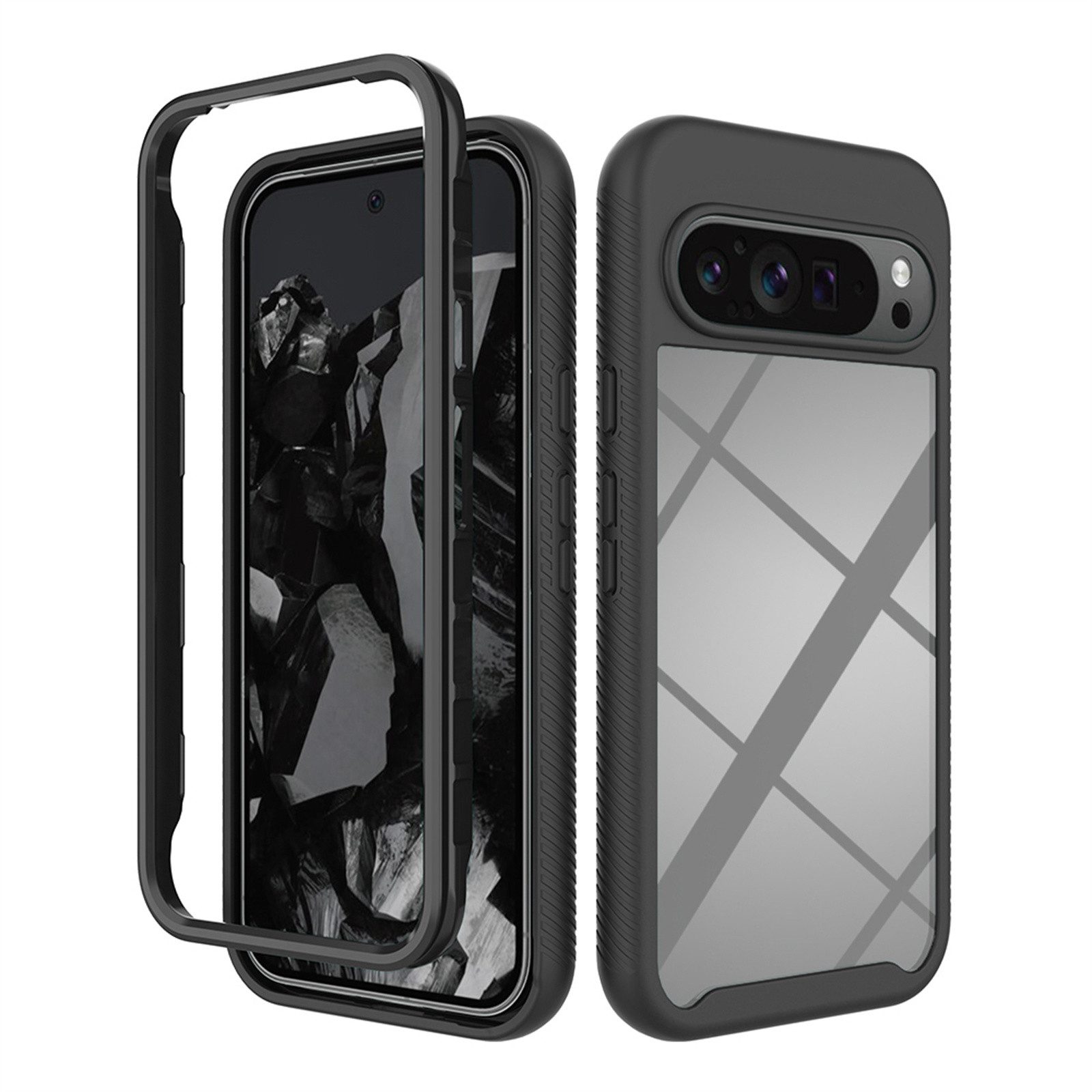 betterfon Smartphone-Hülle Handyhülle für Google Pixel 9 Pro XL 2-teilig TPU Body Bumper Case, Premium Handycase - 3-Schichten Schutz & erhöhte Kanten