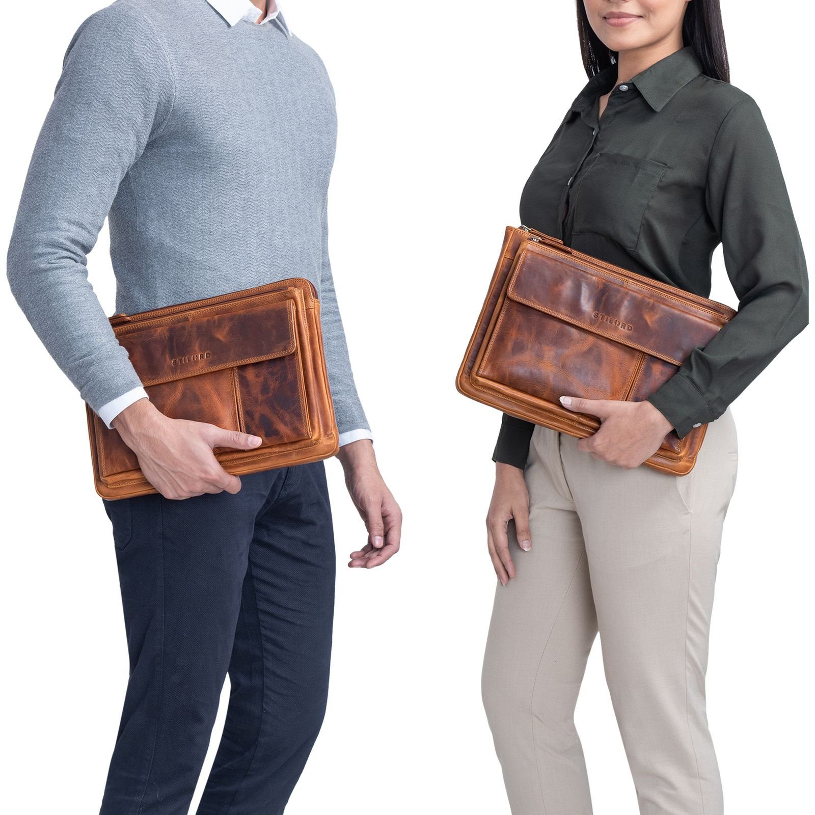 STILORD Konferenzmappe "Dalton" Arbeitsmappe A4 Leder günstig online kaufen