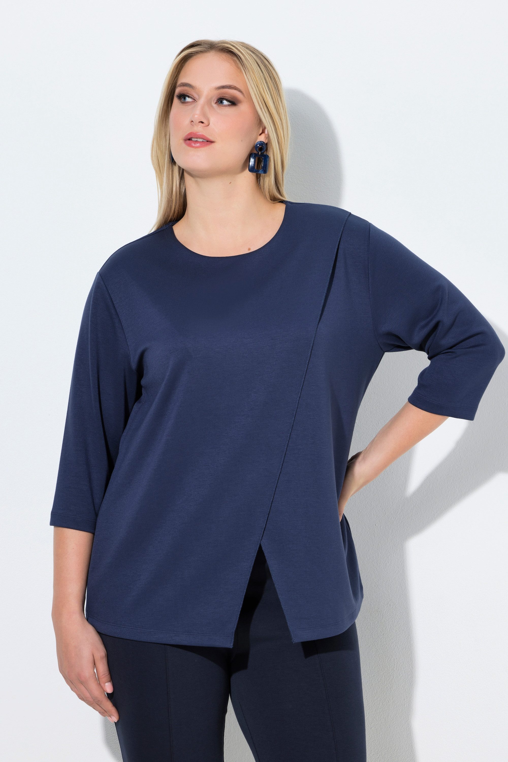 Sweatshirt Sweatshirt asymmetrisch Rundhals 3/4-Arm Modalmix