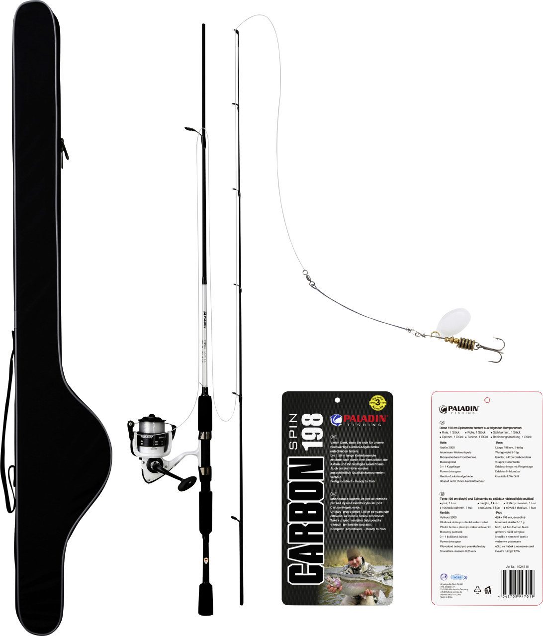Aalrute Paladin Komplettset Carbon Spincombo 198cm 3-15g