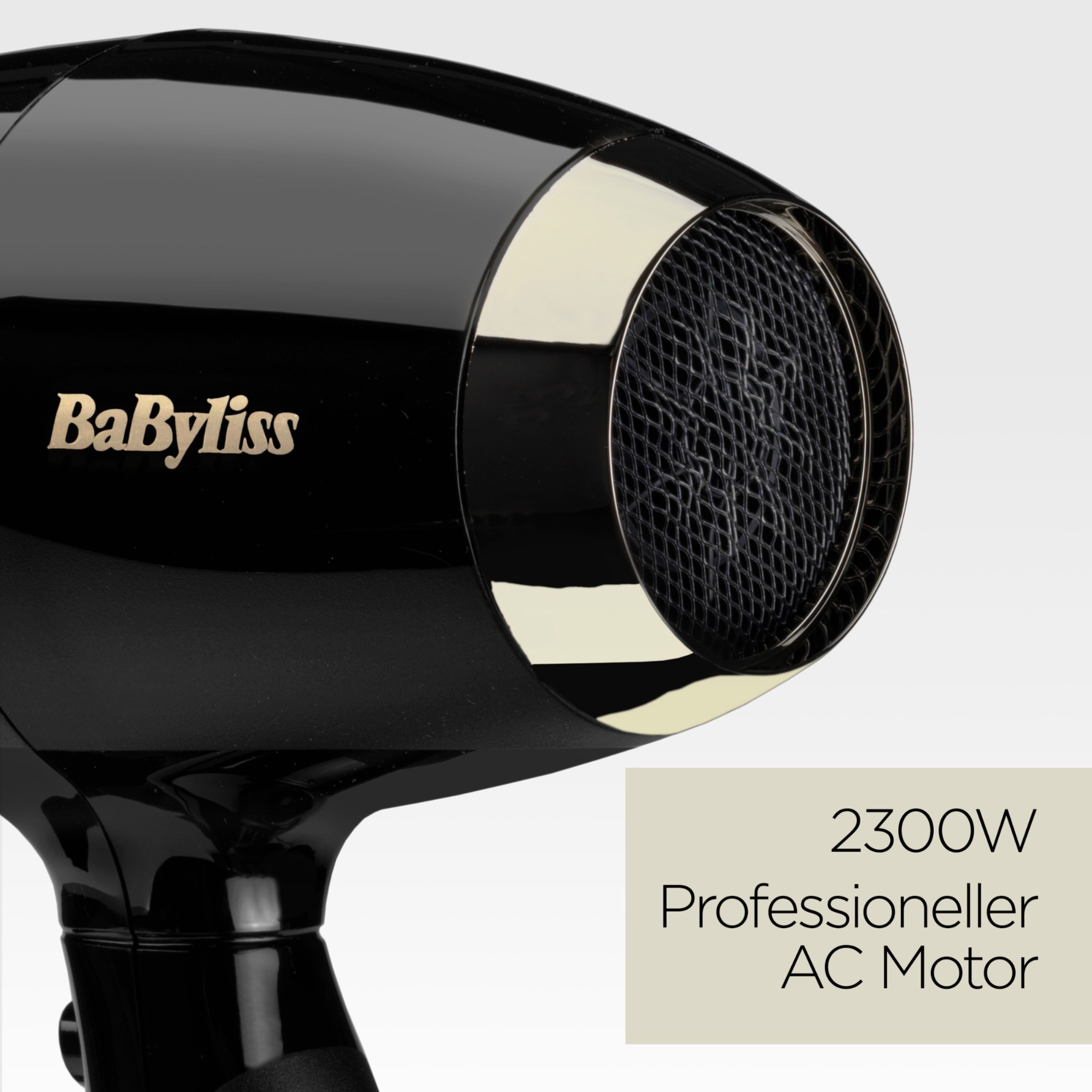 BaByliss Ionic-Haartrockner BaByliss Super Pro 2300 Profi-Haartrockner, 6714E, 2300 W, 2300W, Ionen-Technologie, Föhn mit 2 Aufsätzen, Made in Italy