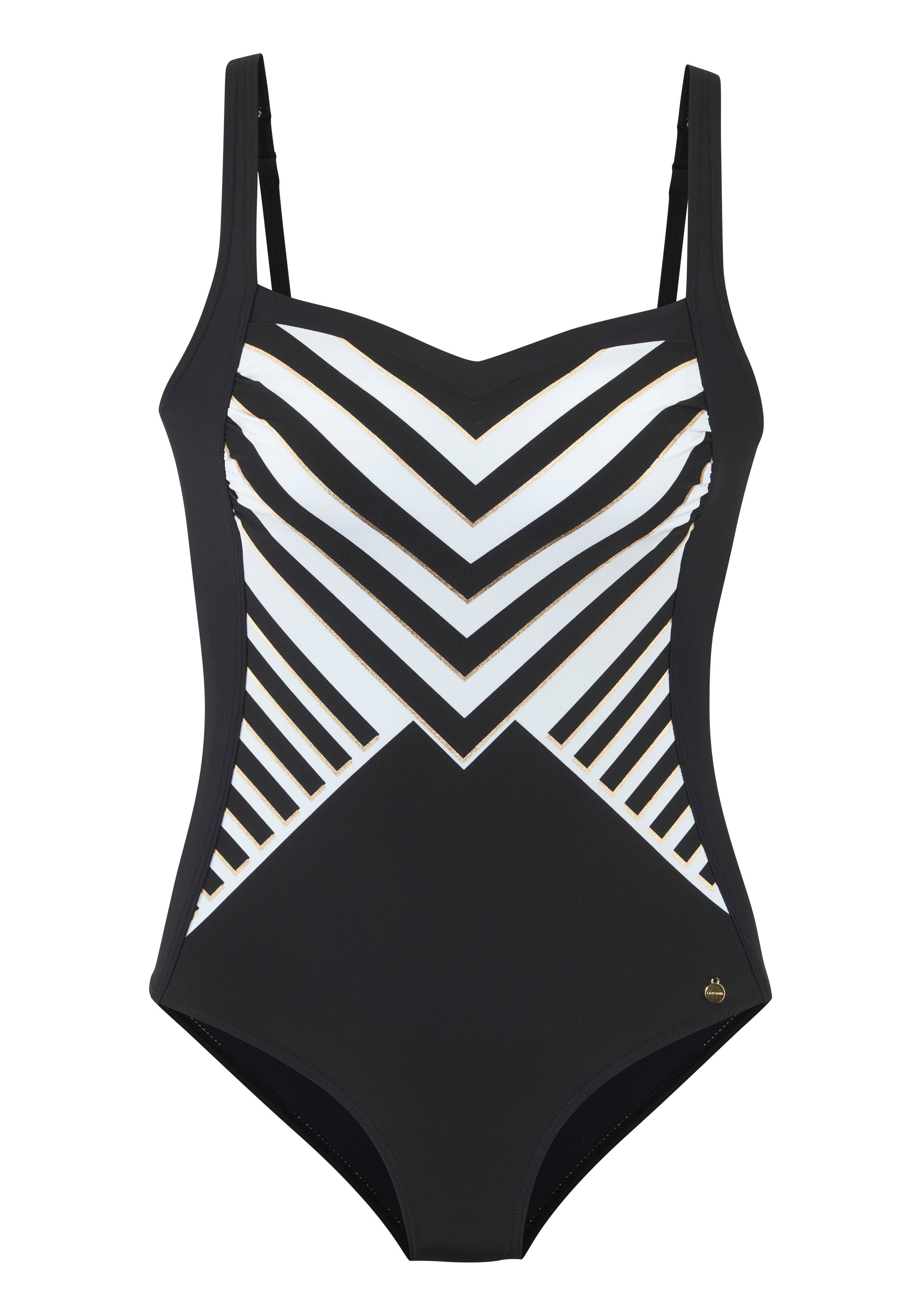 LASCANA Badeanzug mit goldfarbener Beschichtung und Shaping-Eimsatz. € 74,99