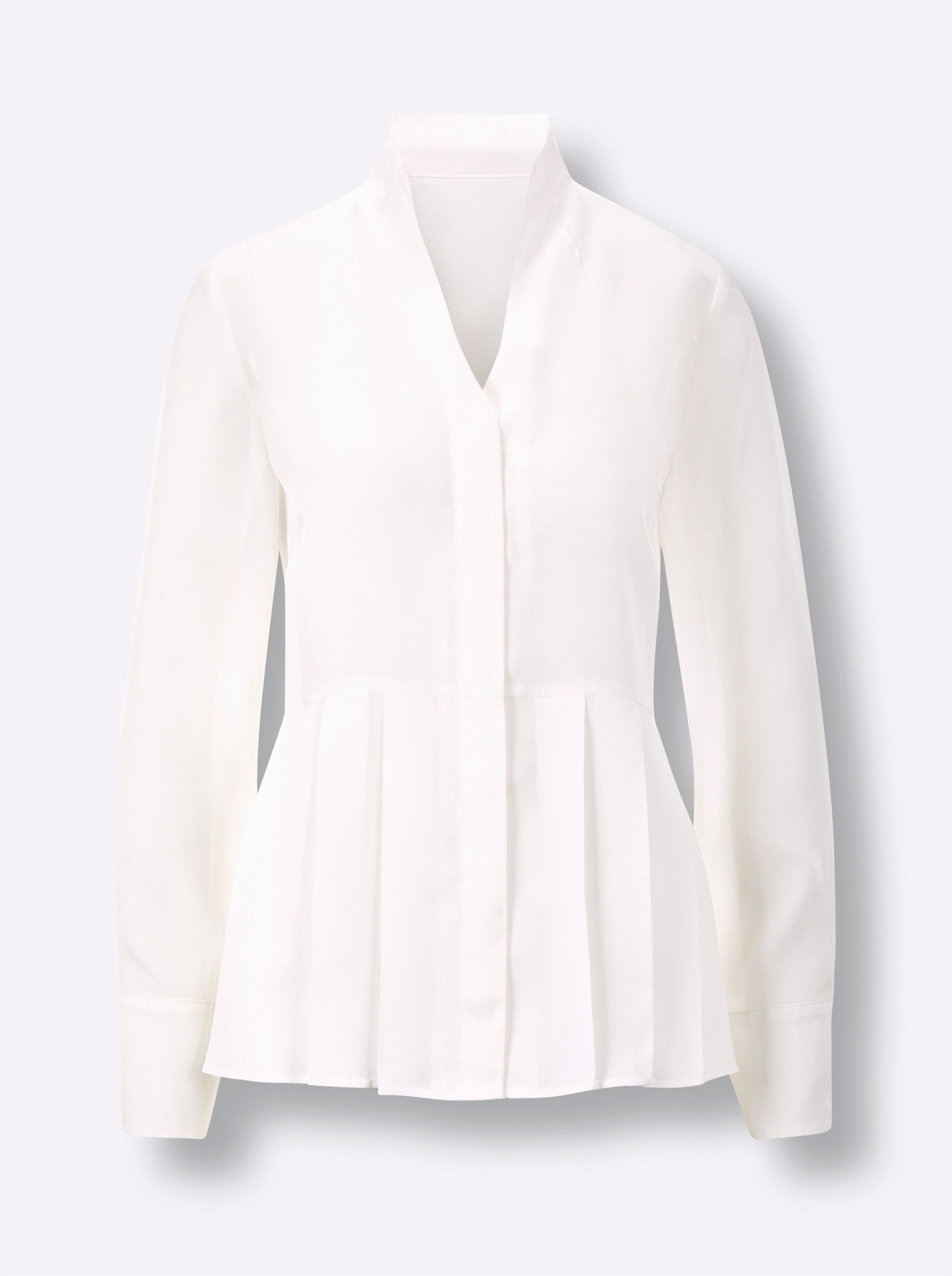 Klassische Bluse Seiden-Viskose-Bluse Langarm