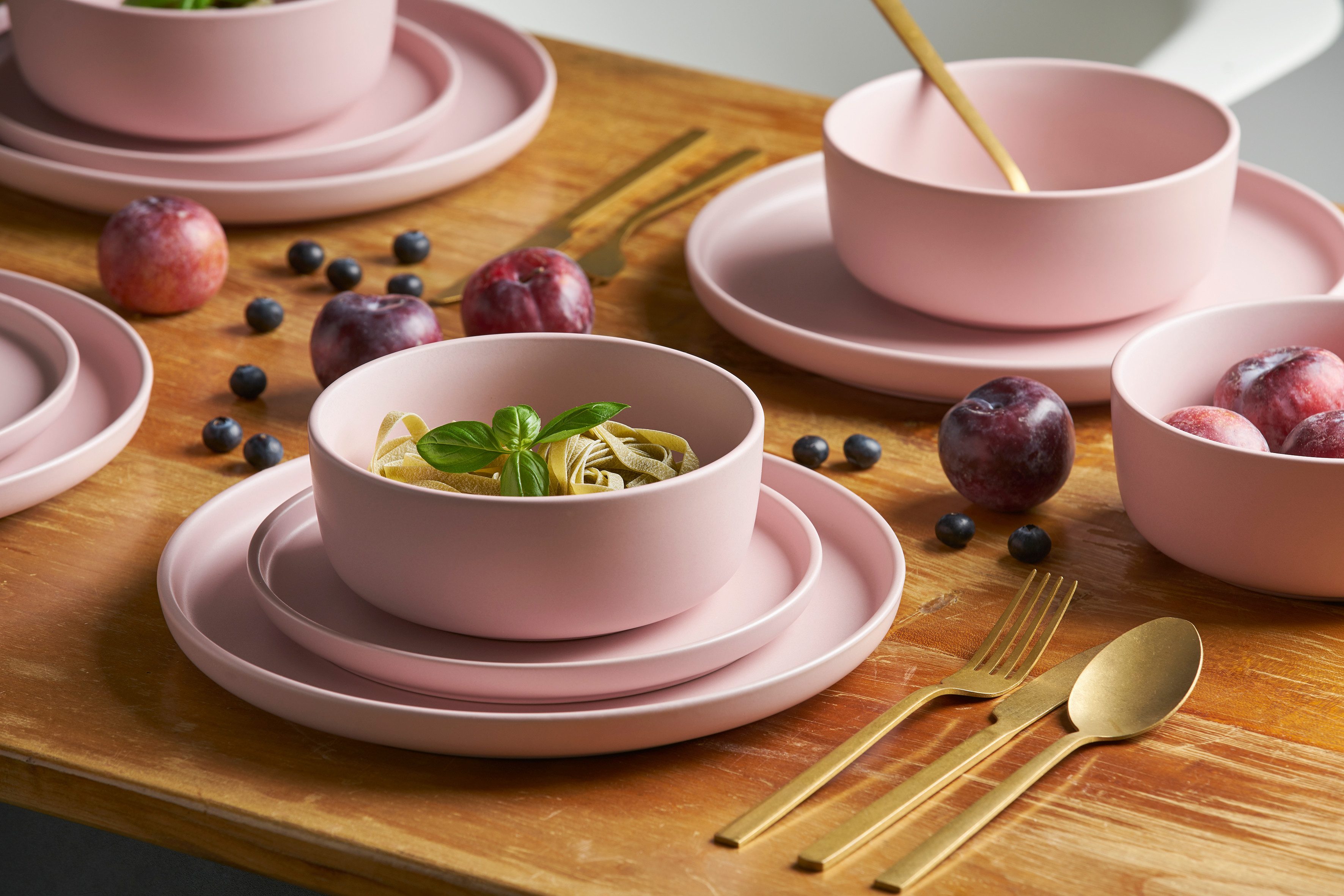 LeGer Home by Lena Gercke Tafelservice Geschirr-Set, Service Belli (12-tlg), 4 Personen, Steingut, Teller Set, runde Form, Scandi Style, 12 Teile, für 4 Personen