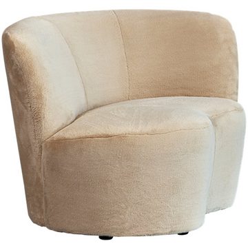 WOOOD Sofa Lounge Sessel Stone rechts - Kunstpelz Natur, freistellbar