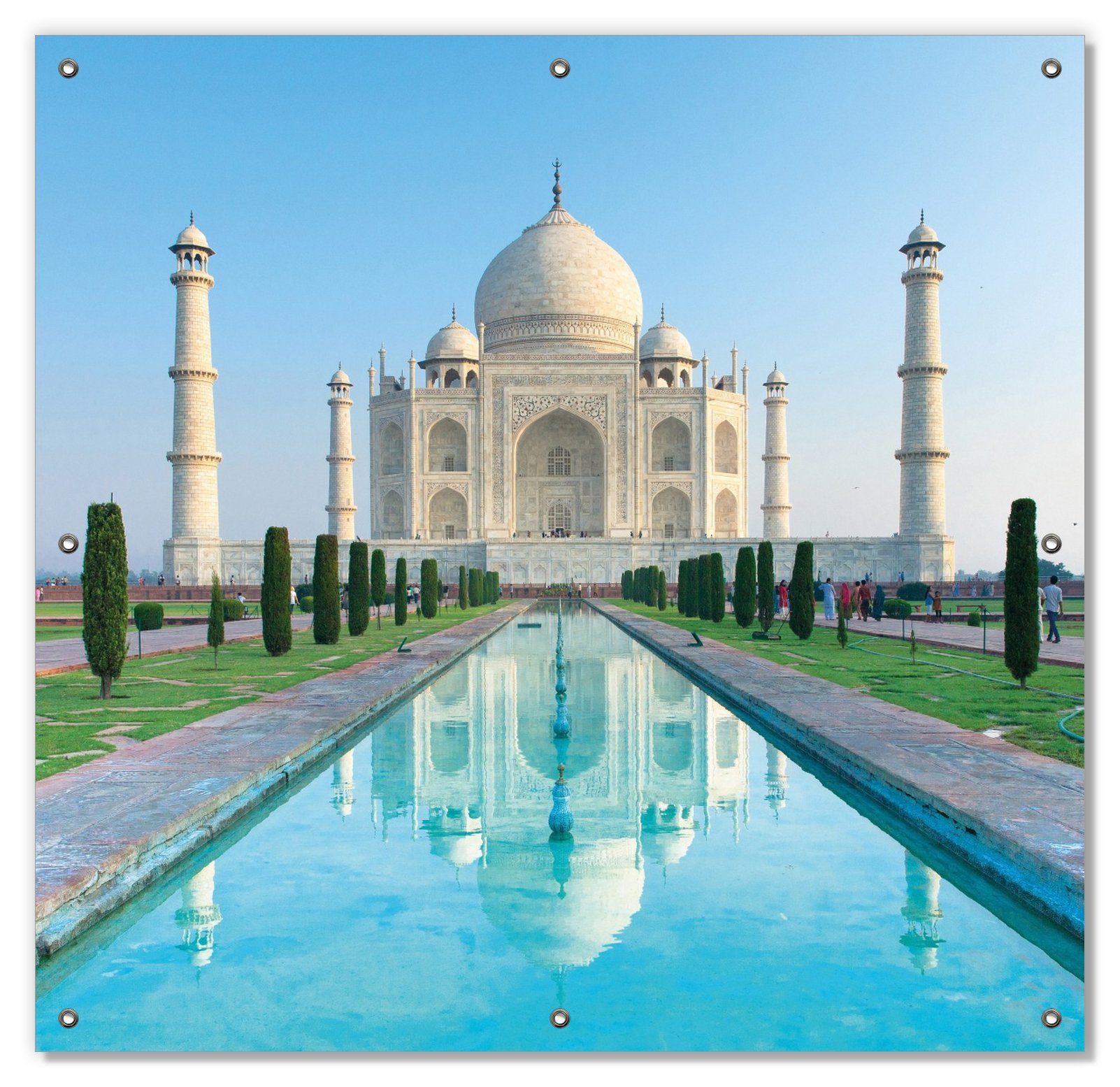 Sonnenschutz Taj Mahal - Saugnäpfen, wiederablösbar Wallario, in und mit Mausoleum Indien, blickdicht, wiederverwendbar