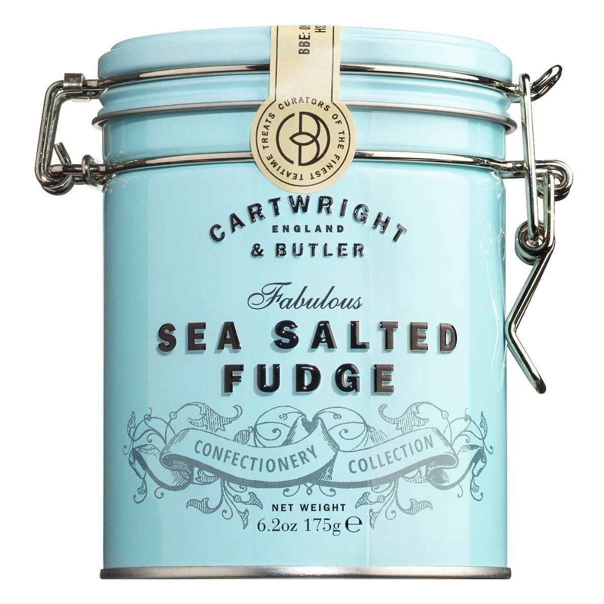 Cartwright & Butler Süßigkeit Cartwright & Butler Salted Caramel Fudge, blaue Geschenkdose, 175 g, 175 g