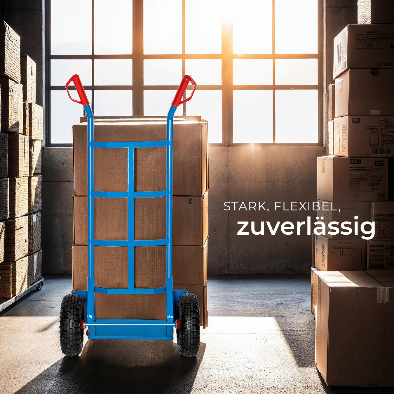 tectake sack truck, transport cart up to 200kg, with steel frame