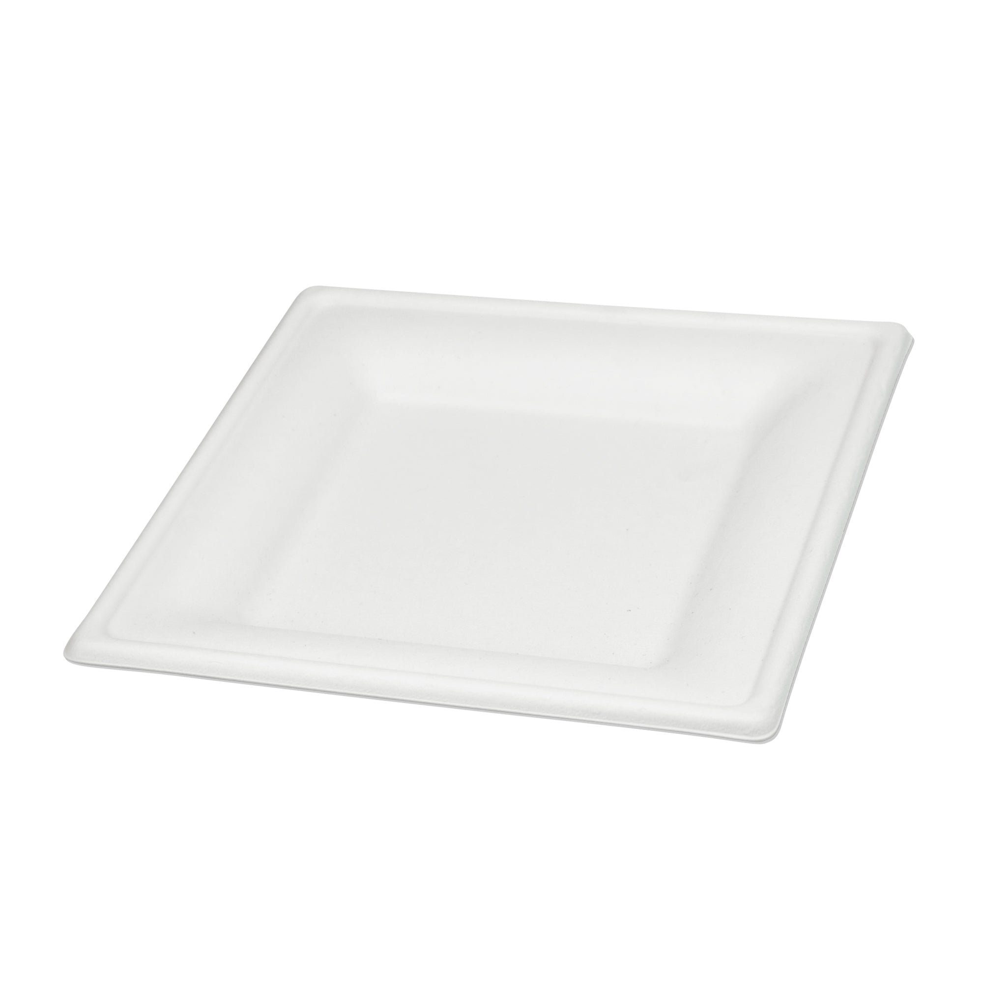 wisefood Einwegteller Bagasse Teller - 16cm (quadratisch, weiß), (50 St)