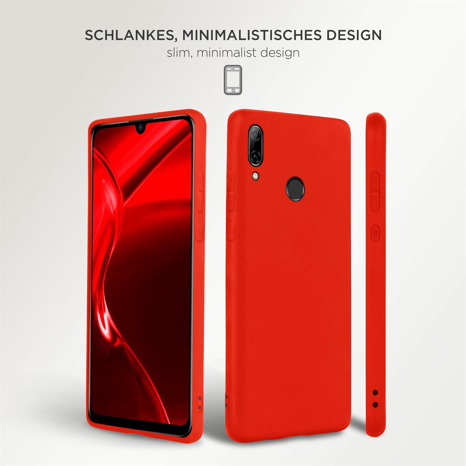 ONEFLOW Handyhülle für Huawei P smart 2019 Hülle Dünn SlimShield Pro Rot 6,21 Zoll, Backcover TPU Case Handyhülle minimalistisch Schutzhülle Erhöhter Rand