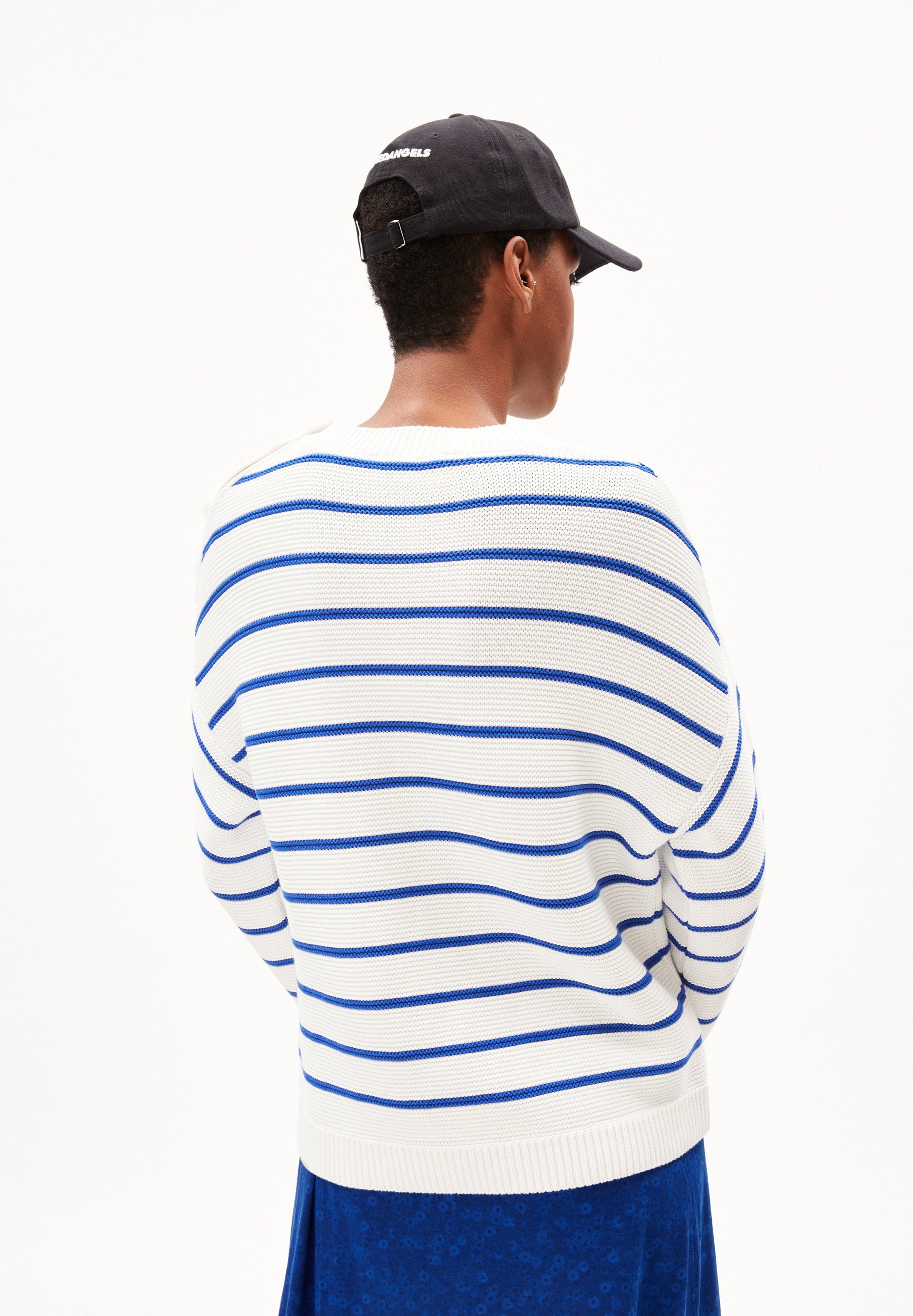 off white-dynamo Strickpullover (1-tlg) Damen Armedangels STRIPED blue LAVINAAS