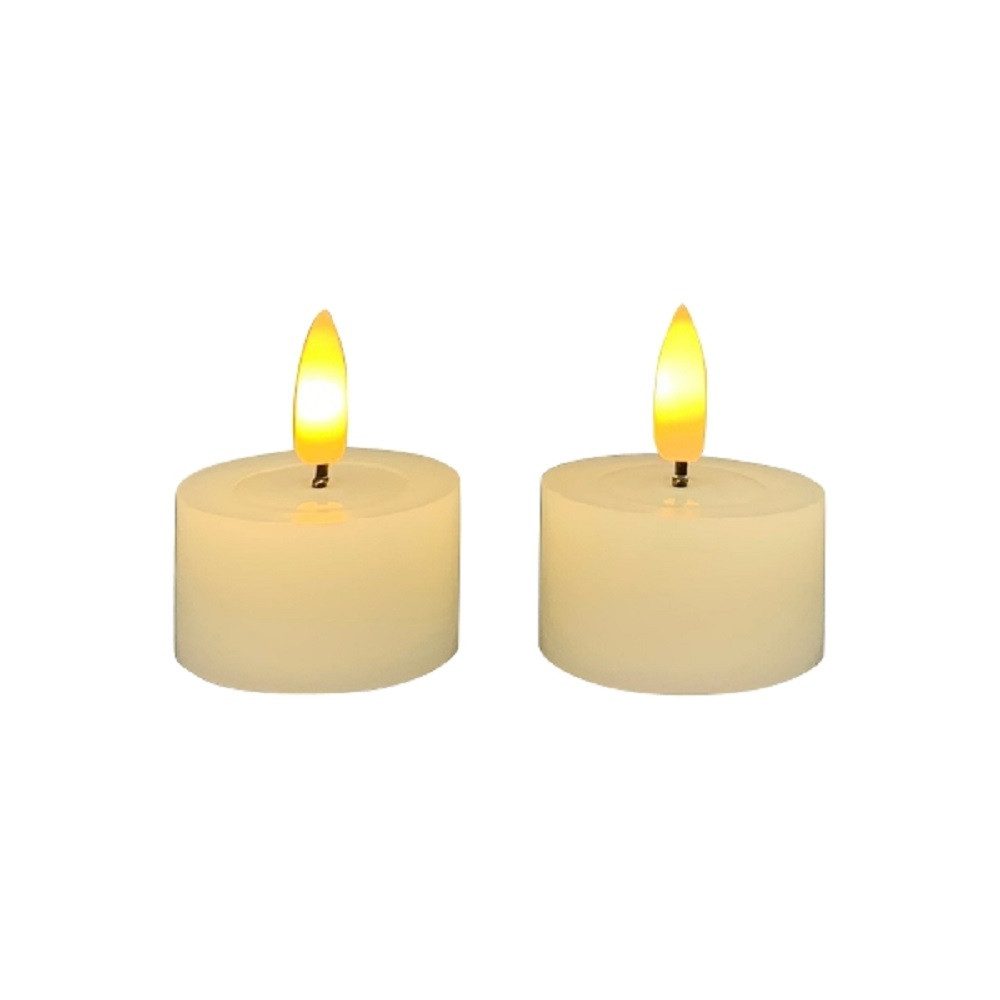 Exner GmbH Garten- & Wohnaccessoires Teelicht Exner LED TeeLichtSet/2 Lumière, creme, Wachs, mit Timer, 270027 (1-tlg)