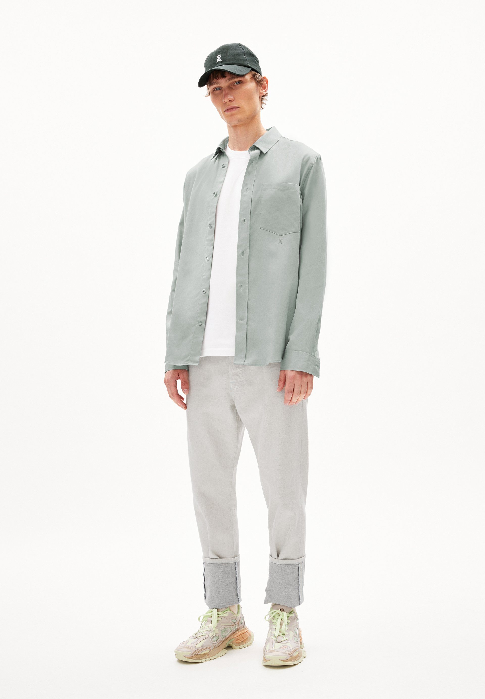 Armedangels Langarmhemd SKJORTAAS Hemd Relaxed Fit aus TENCEL™ Lyocell Mix (1-tlg., Relaxed Fit) Relaxed Fit