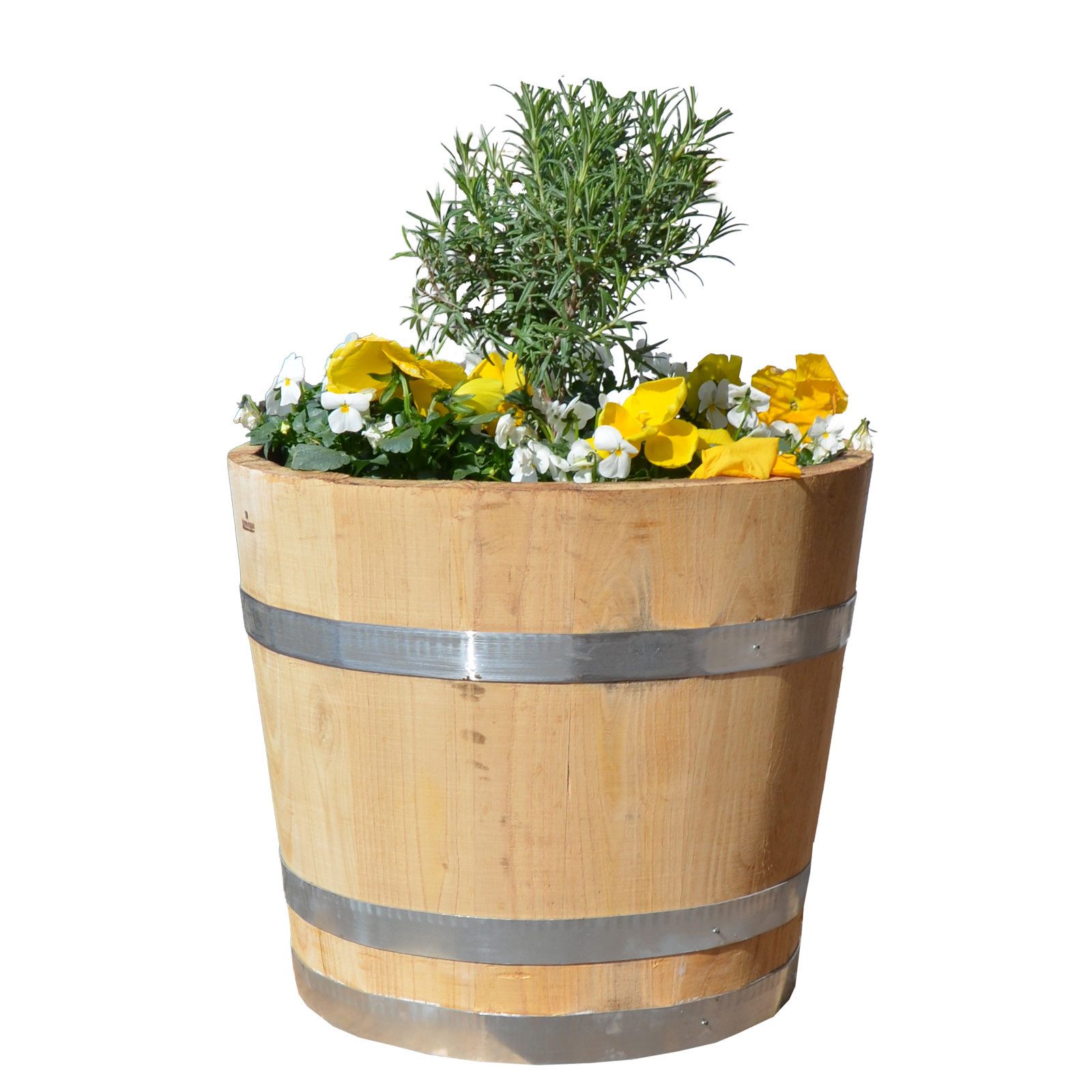 Temesso Pflanzkübel Kübel NATUR, Pflanzkübel aus Kastanienholz, 30 bis 60 cm Durchmesser