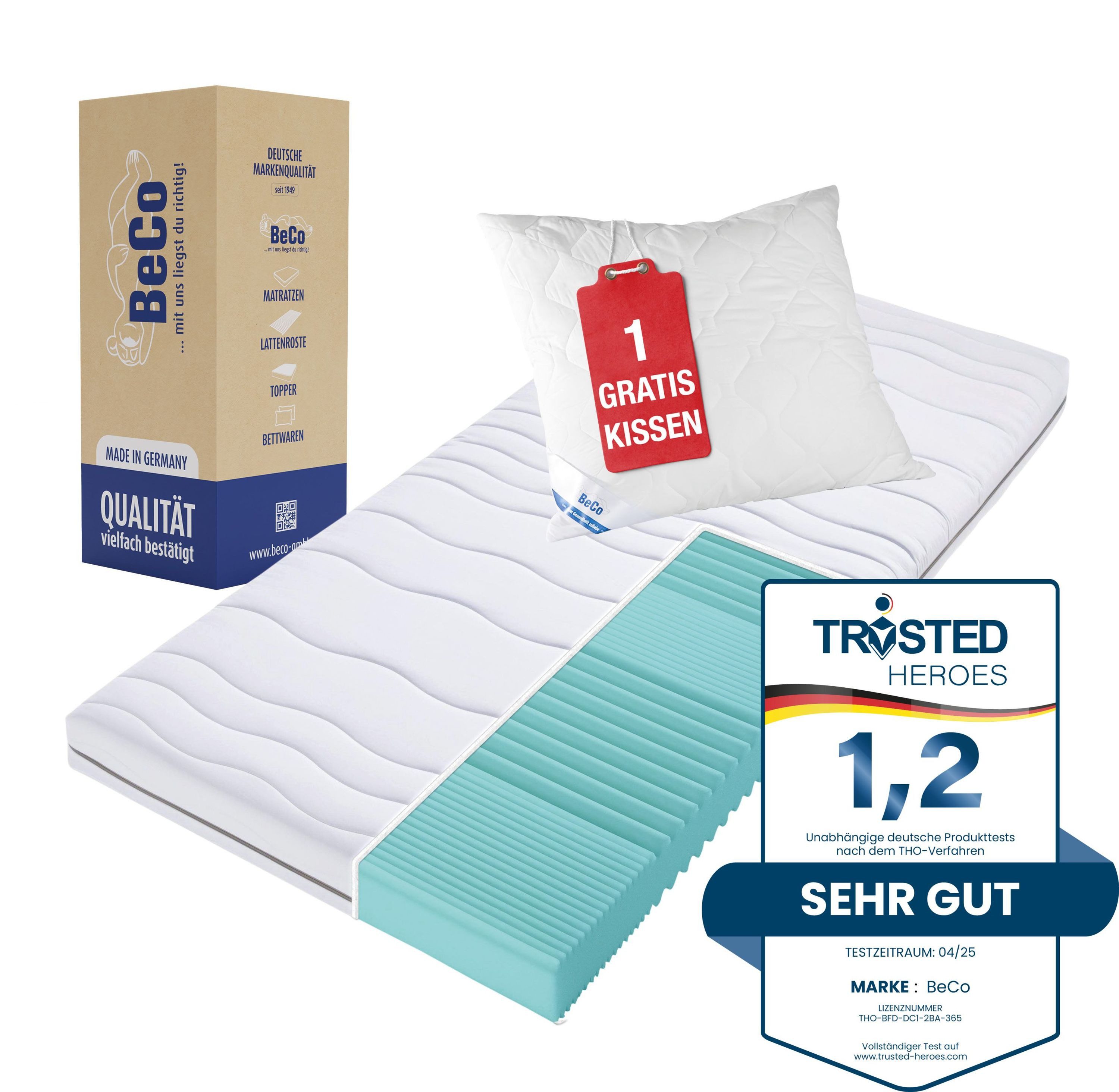 Komfortschaummatratze Mona Basic ergonomische 7 Zonen GRATIS KISSEN, Beco, günstig online kaufen