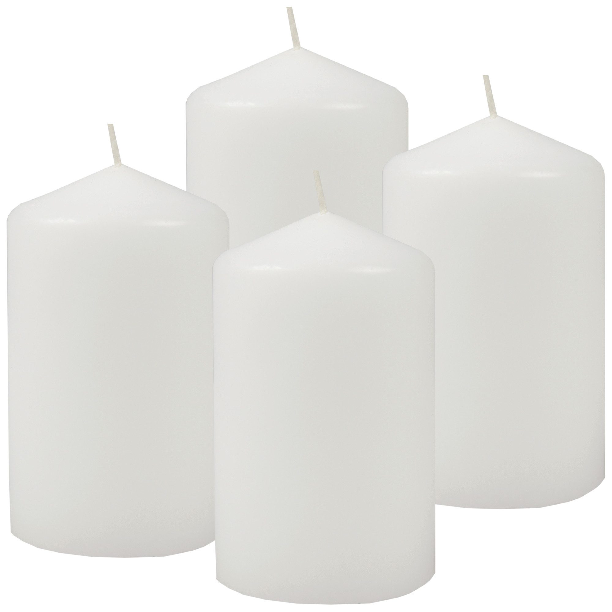 HS Candle Stumpenkerze Ø6cm x 10cm (4-tlg), Wachskerzen, Made in EU, 25h Brenndauer, Baumwolldocht