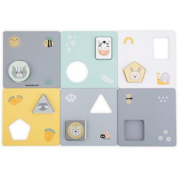 Mamabrum Puzzle-Sortierschale Montessori Holzpuzzle, Puzzlespiel - Formen und Farben