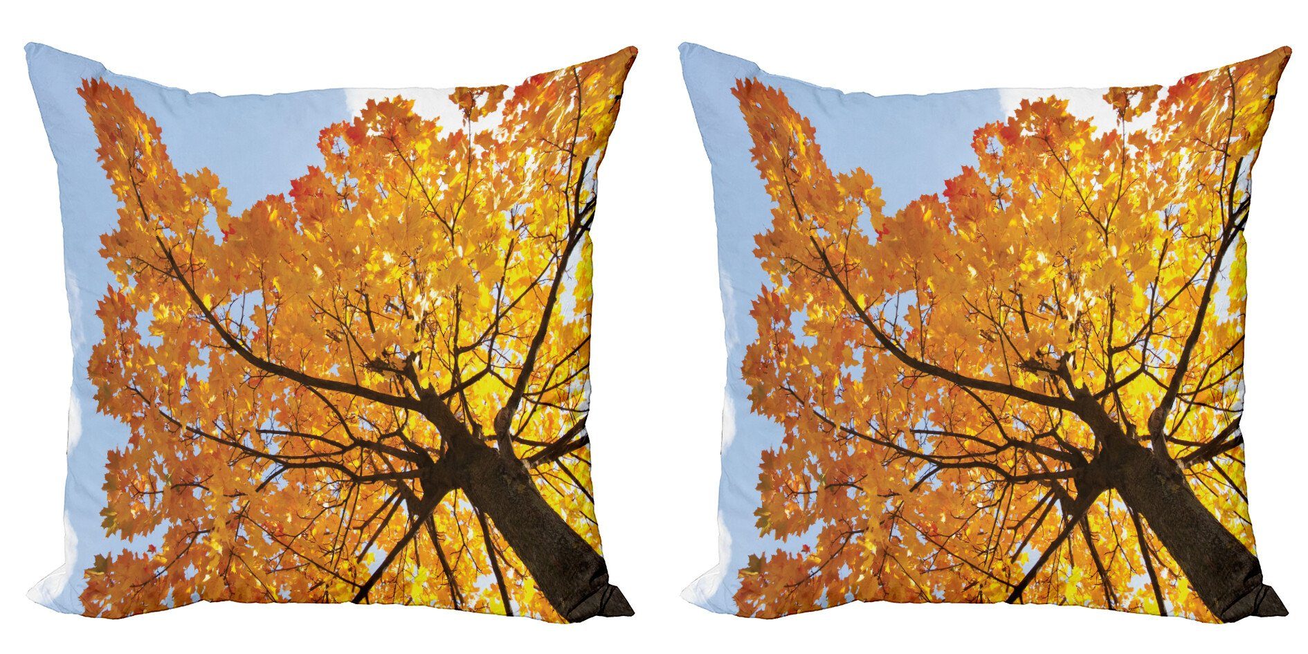 Stück), (2 Doppelseitiger Accent Kissenbezüge Digitaldruck, Baum Modern Abakuhaus Ahorn-Blätter-Fall-Herbst