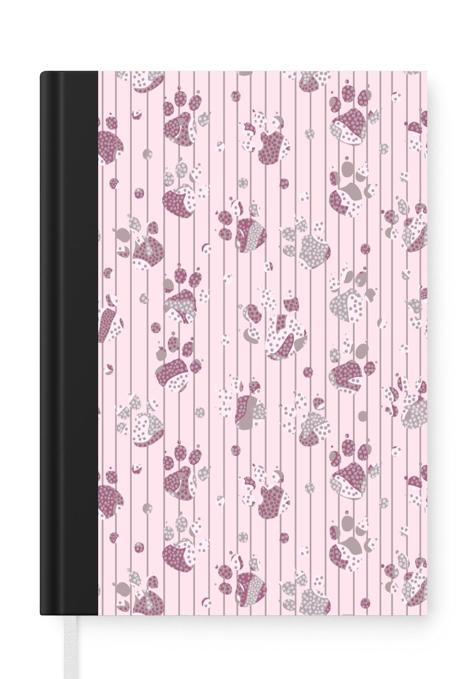 MuchoWow Notizbuch Hund - Rosa - Muster - Lila - Mädchen - Kinder - Kinder, Journal, Merkzettel, Tagebuch, Notizheft, A5, 98 Seiten, Haushaltsbuch