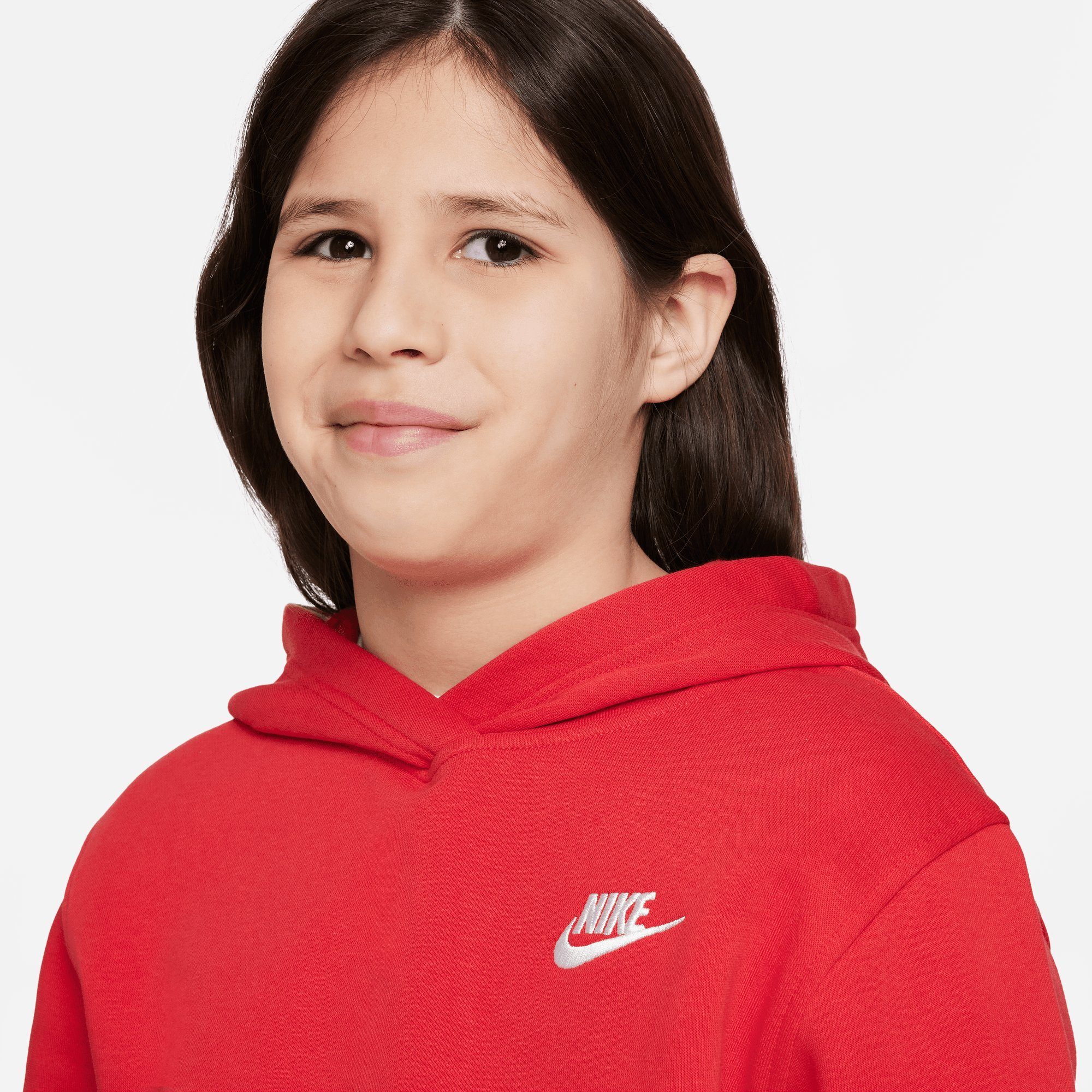 FLEECE Nike Sportswear HOODIE PULLOVER Kapuzensweatshirt RED/WHITE KID'S UNIVERSITY BIG CLUB