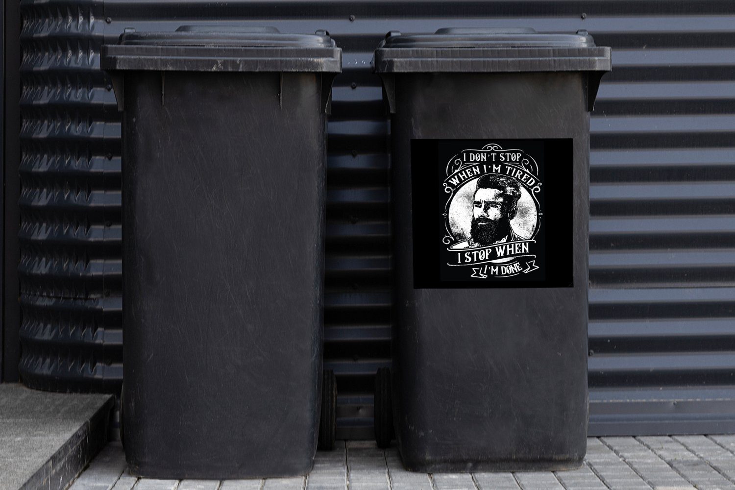 Zitat - Container, Mancave MuchoWow Mülltonne, - Männer Wandsticker (1 St), Mülleimer-aufkleber, Abfalbehälter - Sticker, Vintage