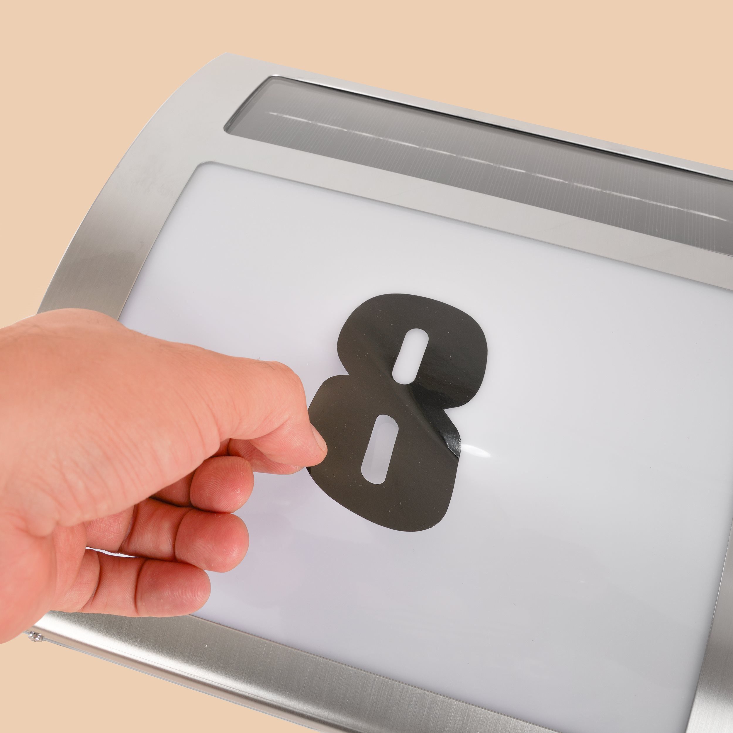 esotec LED Außen-Wandleuchte Solar Edelstahl Hausnummernleuchte WAVE 2 Farben 2800K 6000K 102035