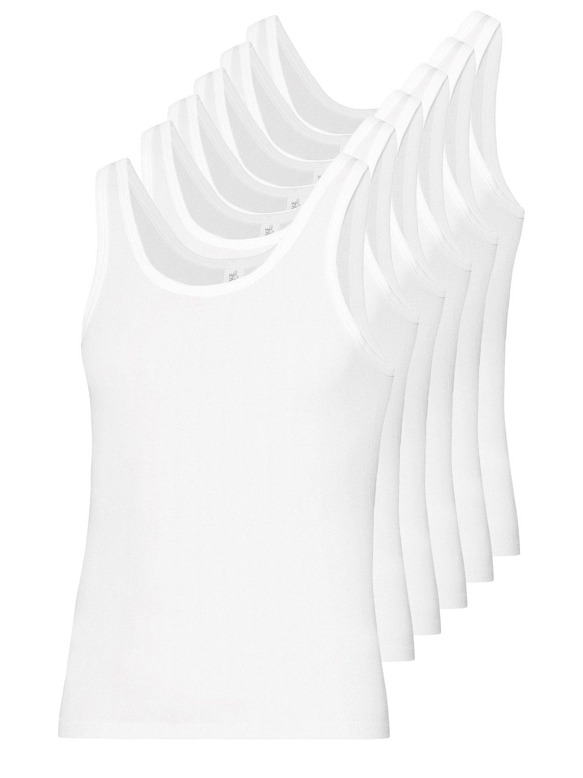 Achselhemd 6er Pack Herren Unterhemd Doppelripp