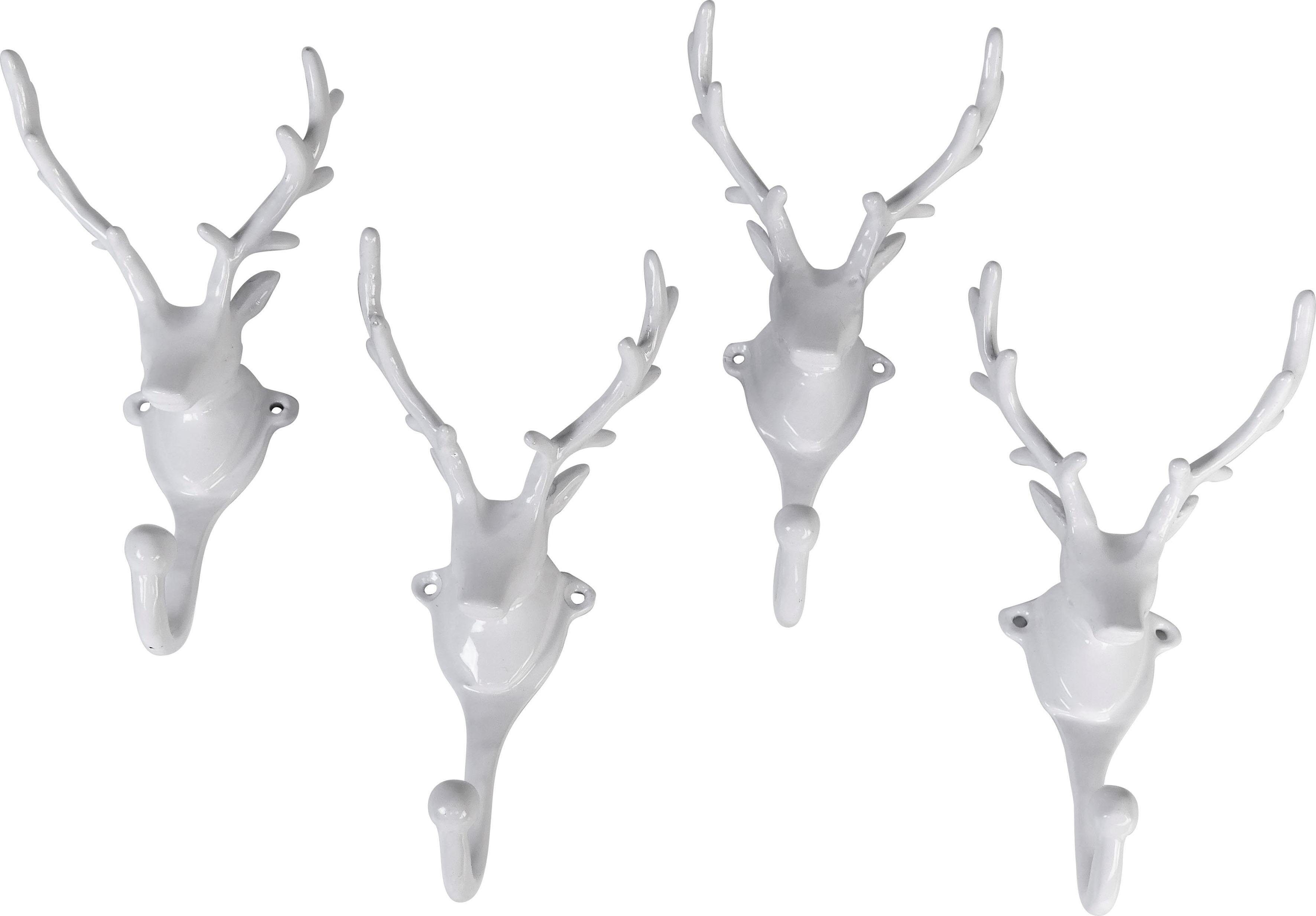 Home affaire Wandhaken Wandgarderobe Kleiderhaken 4er SET Geweih in Kupfer günstig online kaufen