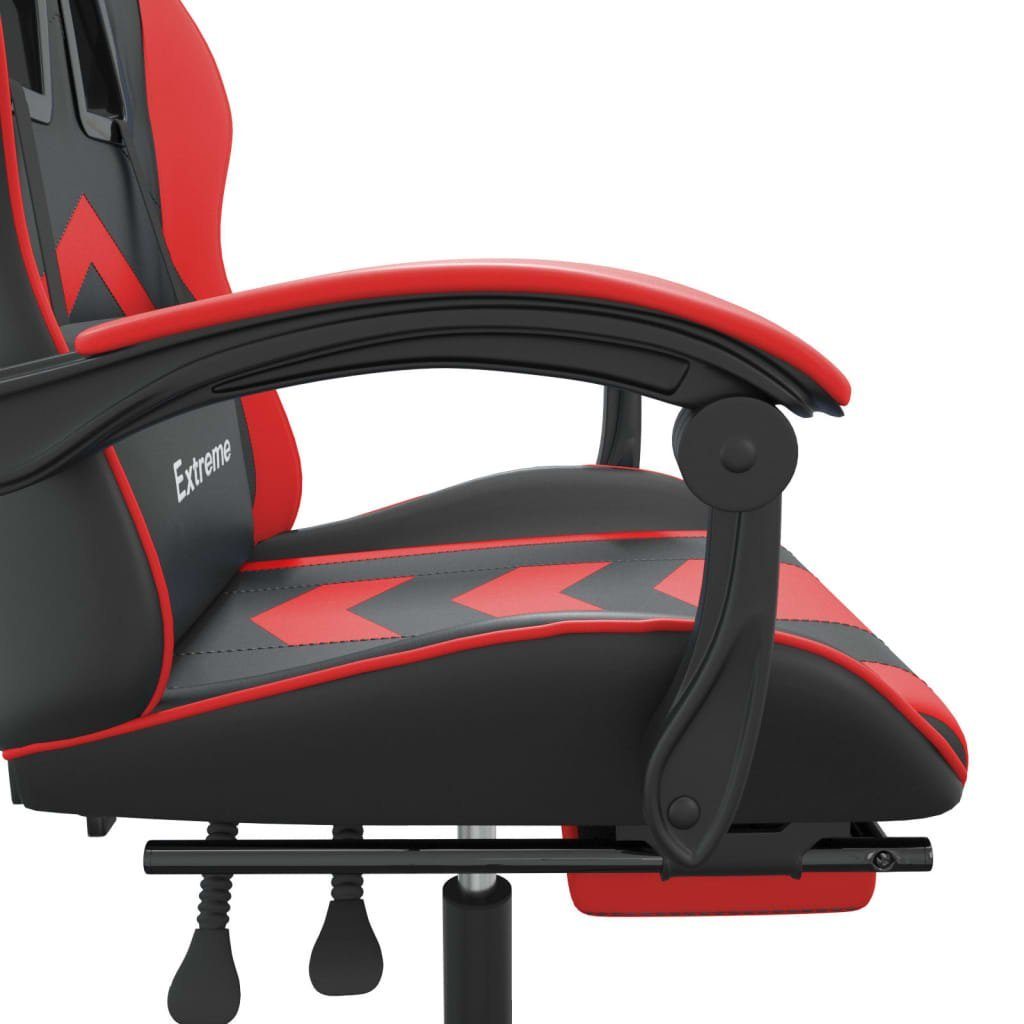 vidaXL Bürostuhl Gaming-Stuhl mit Fußstütze Rot Kunstleder Schwarz und
