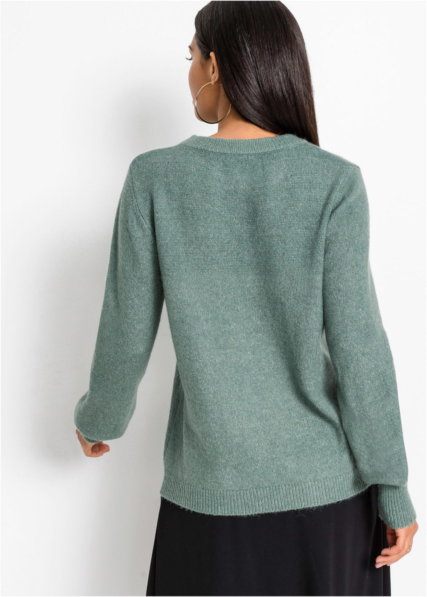 bonprix Strickpullover aus Polyacryl, Polyester, Polyamid und Elasthan, loc günstig online kaufen
