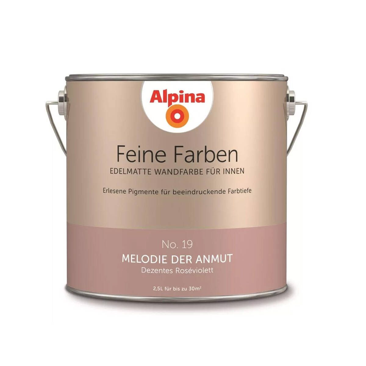 Alpina Wand- und Deckenfarbe Dezentes Roséviolett No. 19, Matt, wasserbasiert, ohne Grundierung, hochdeckend