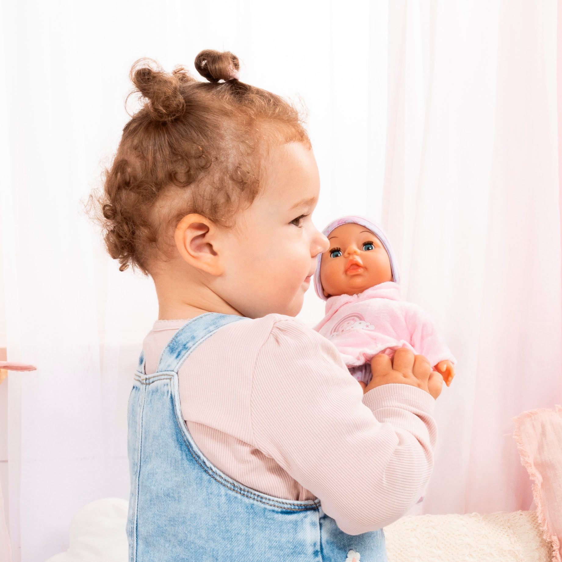 Bayer Babypuppe My First Baby, Regenbogen-Outfit, mit Schlafaugen – Bild 5 von 5