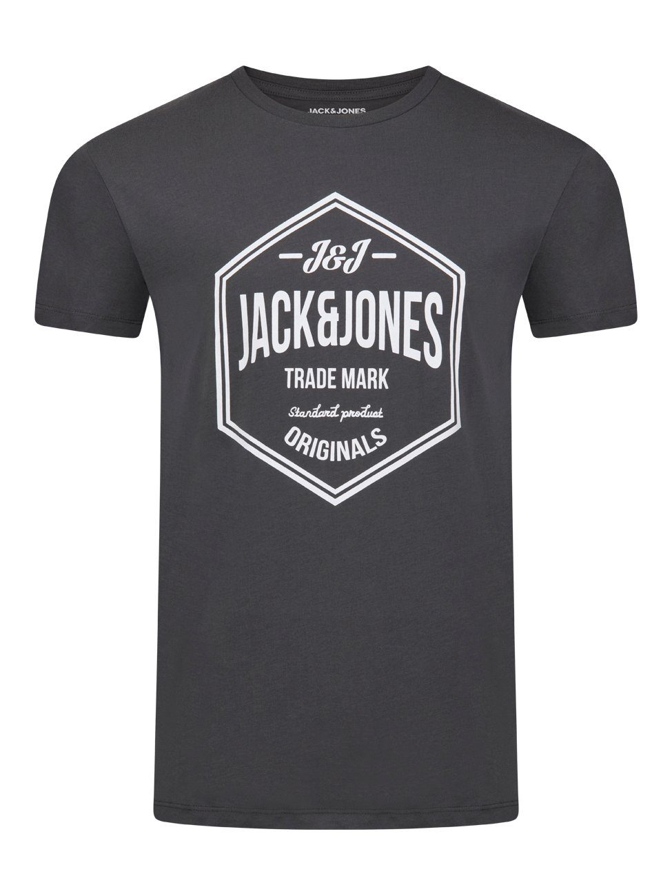 Jack & Baumwolle Tee Kurzarm JJLINO mit Herren aus T-Shirt Shirt Jones 100% Fit Rundhalsausschnitt 2 (4-tlg) Pack Regualar Logoprintshirt