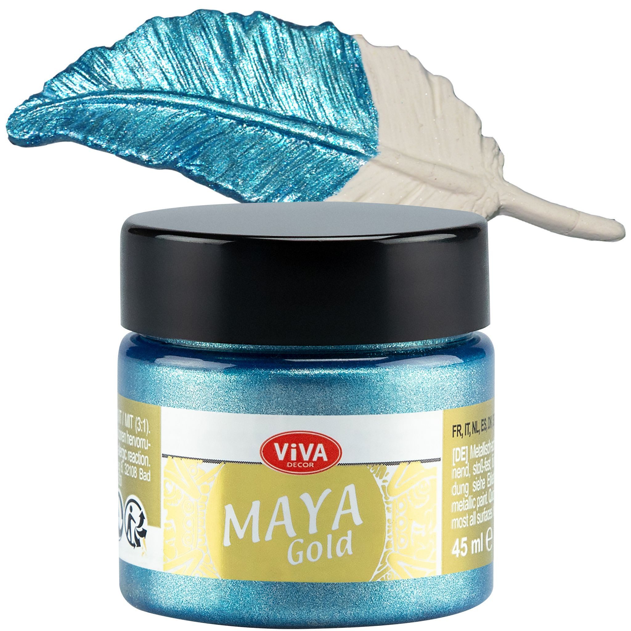 Acrylfarbe ViVA DECOR Maya Gold 45ml - Eisblau