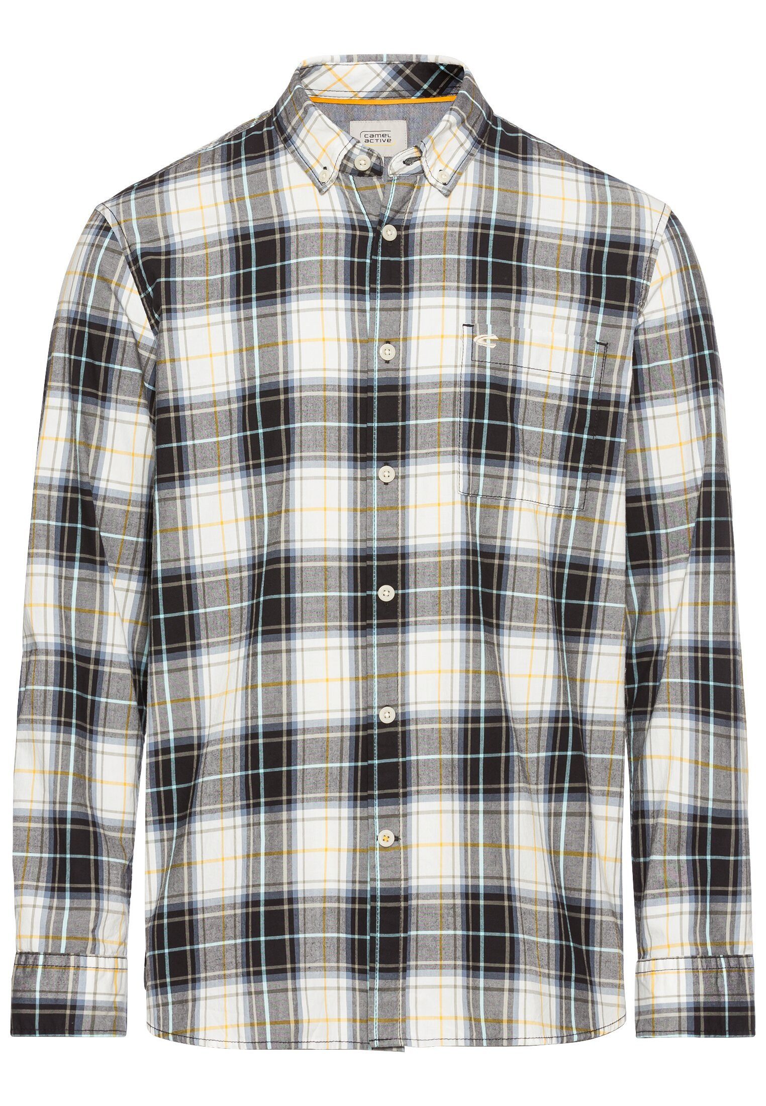 camel active Langarmhemd Langarm Hemd im Karomuster aus reiner Baumwolle günstig online kaufen