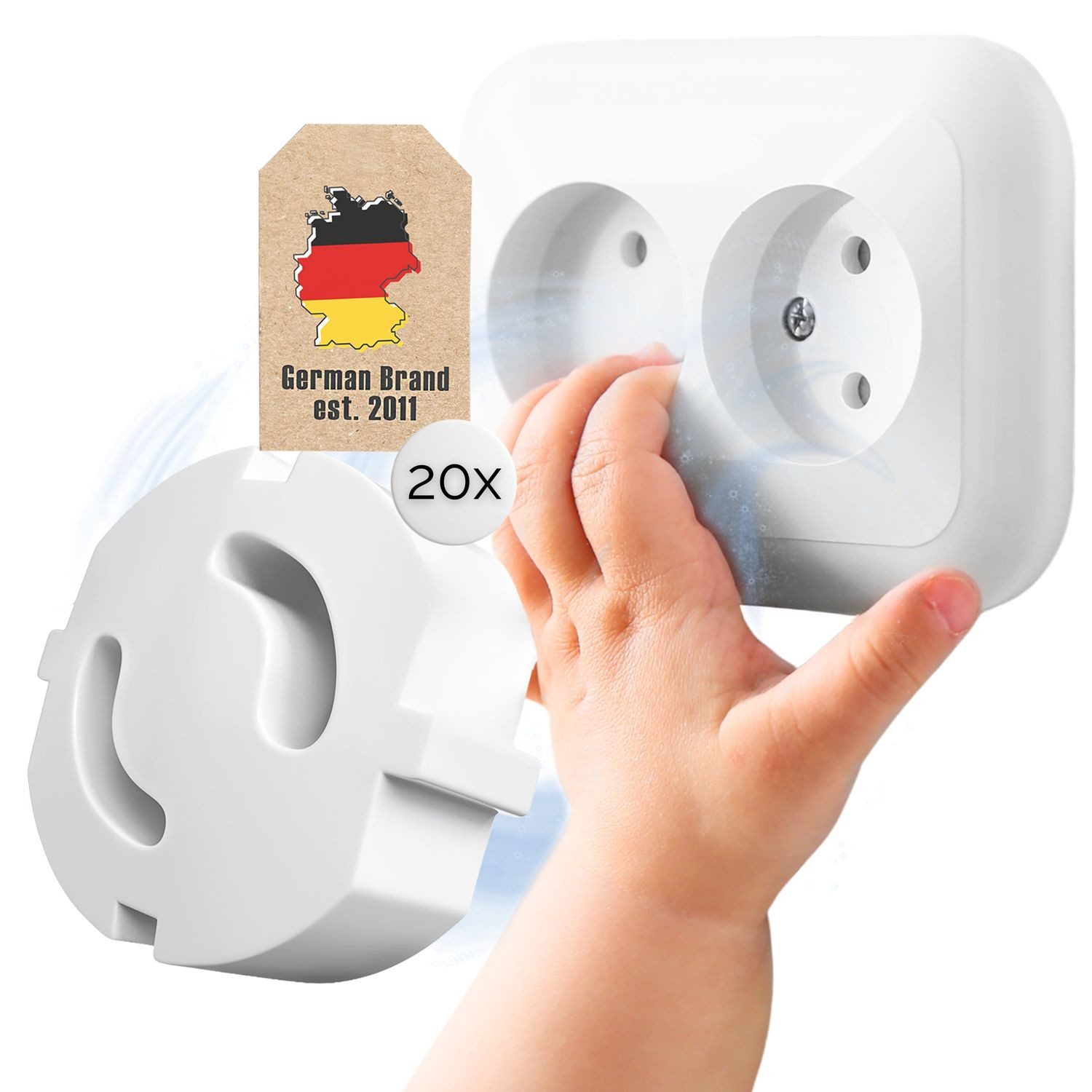 Intirilife Kindersicherung, Steckdosen Abdeckung 20er Set Steckdosenschutz ohne Kleben