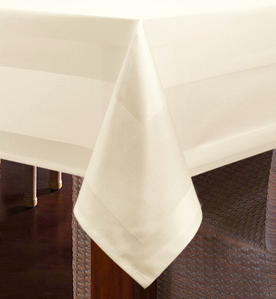 texpot Tischdecke mit Atlaskante 100% Baumwolle Farbe Sekt Servietten Tischläufer (6-tlg)