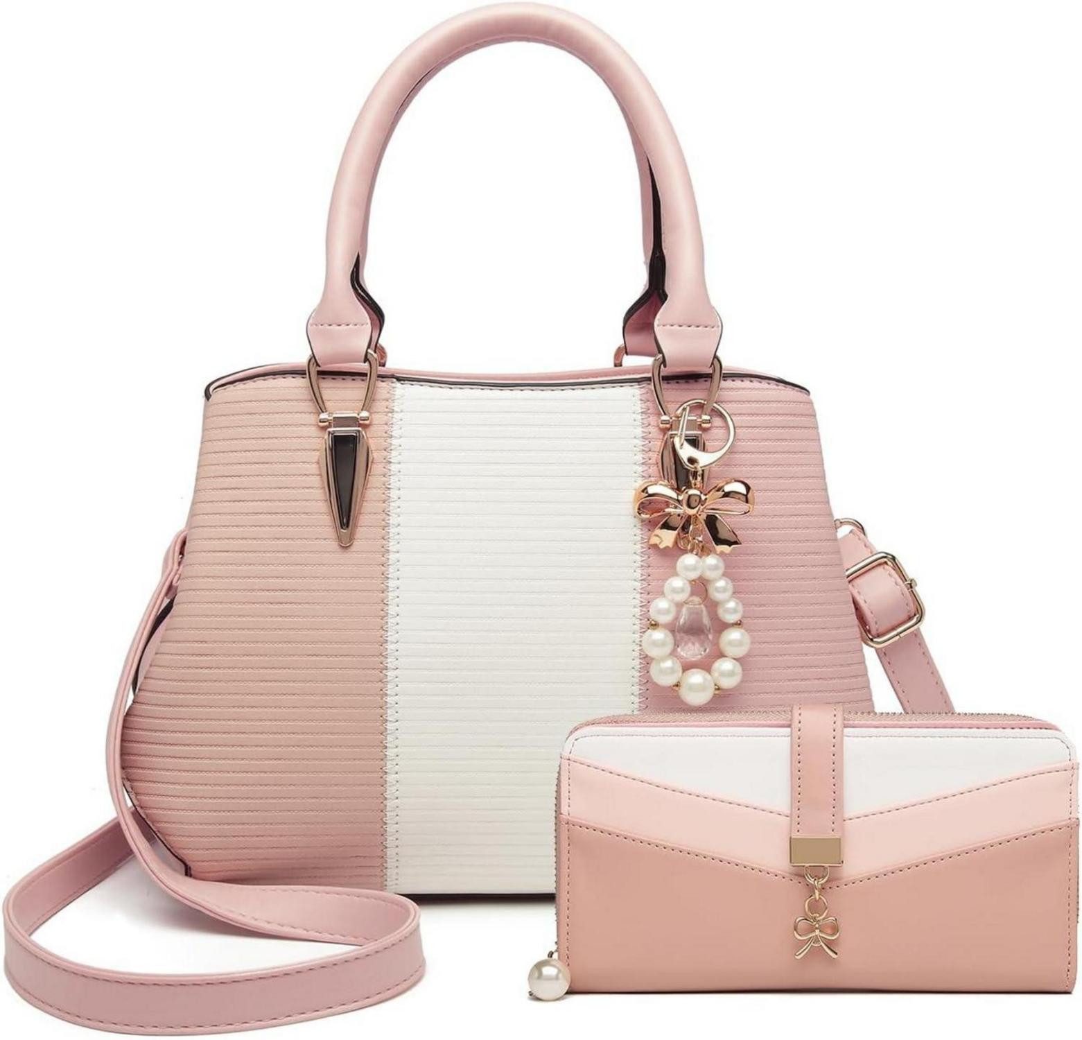 LuxusKollektion Henkeltasche Damen Handtasche Henkeltasche mehrfarbig PU Leder Perle Crystal Style