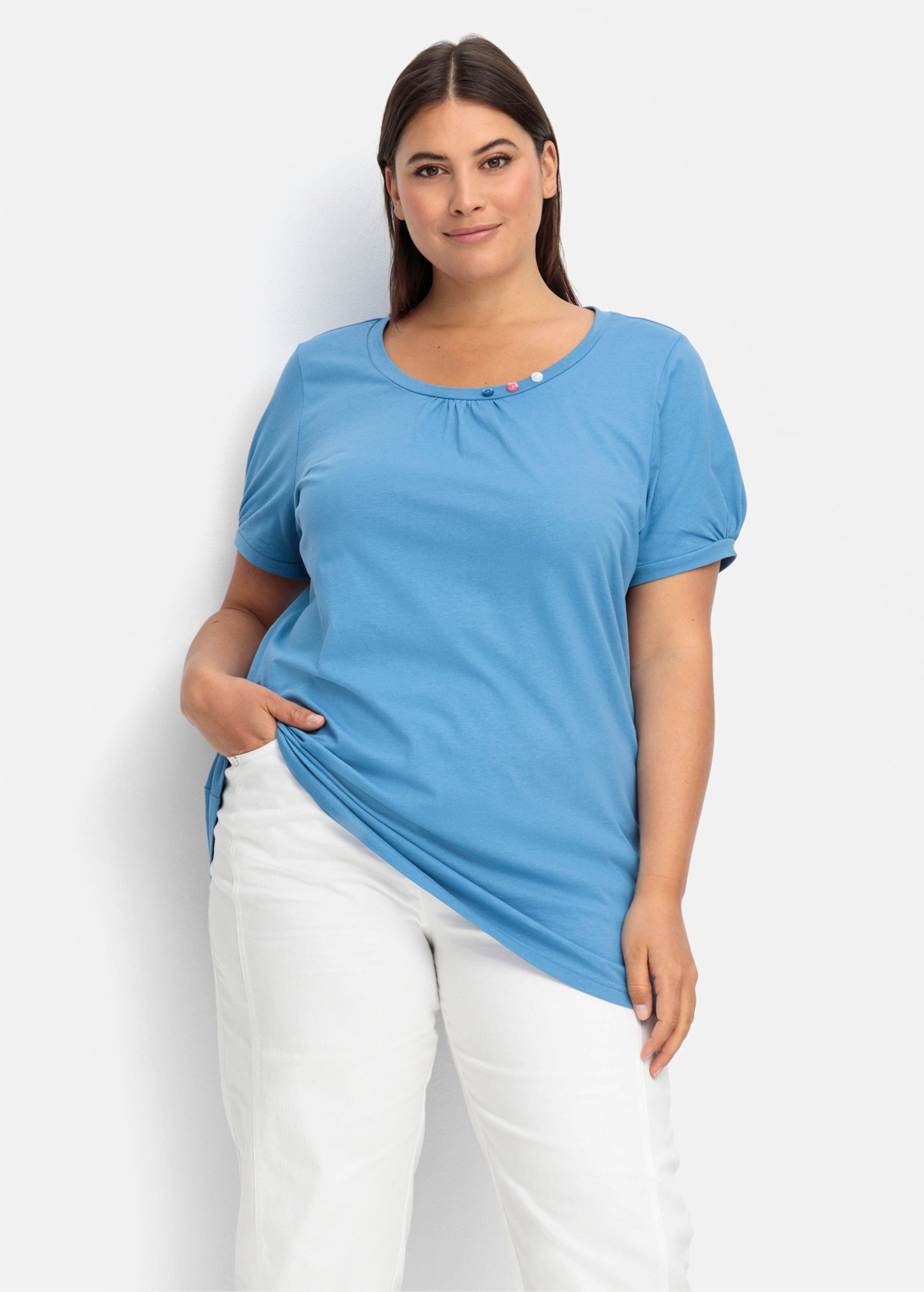 Sieh an! T-Shirt Longshirt Kurzarm günstig online kaufen