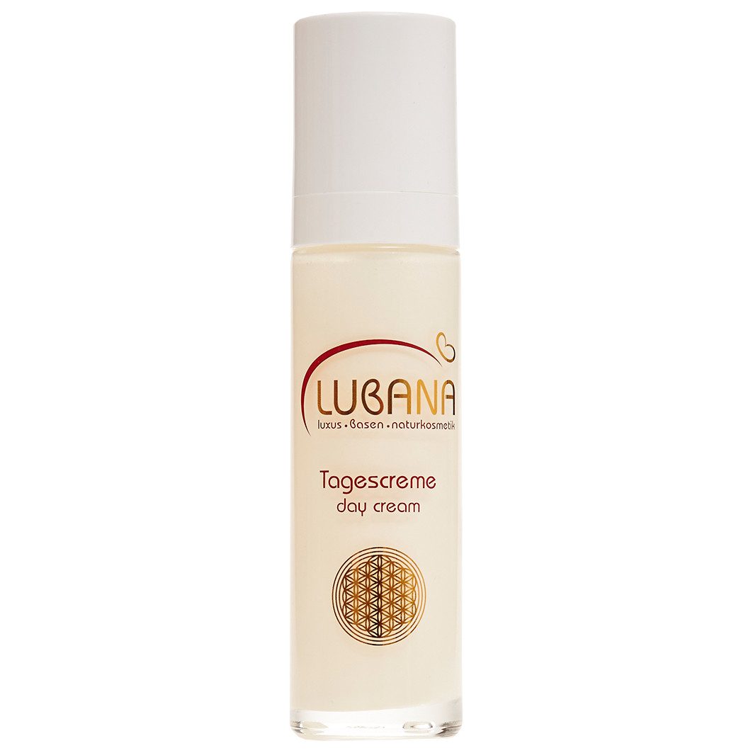 Lubana Tagescreme 50ml basische Feuchtigkeitspflege mit Mango-, Shea- & Mandelöl, schnell einziehende, schützende Naturkosmetik, mit Aloe Vera