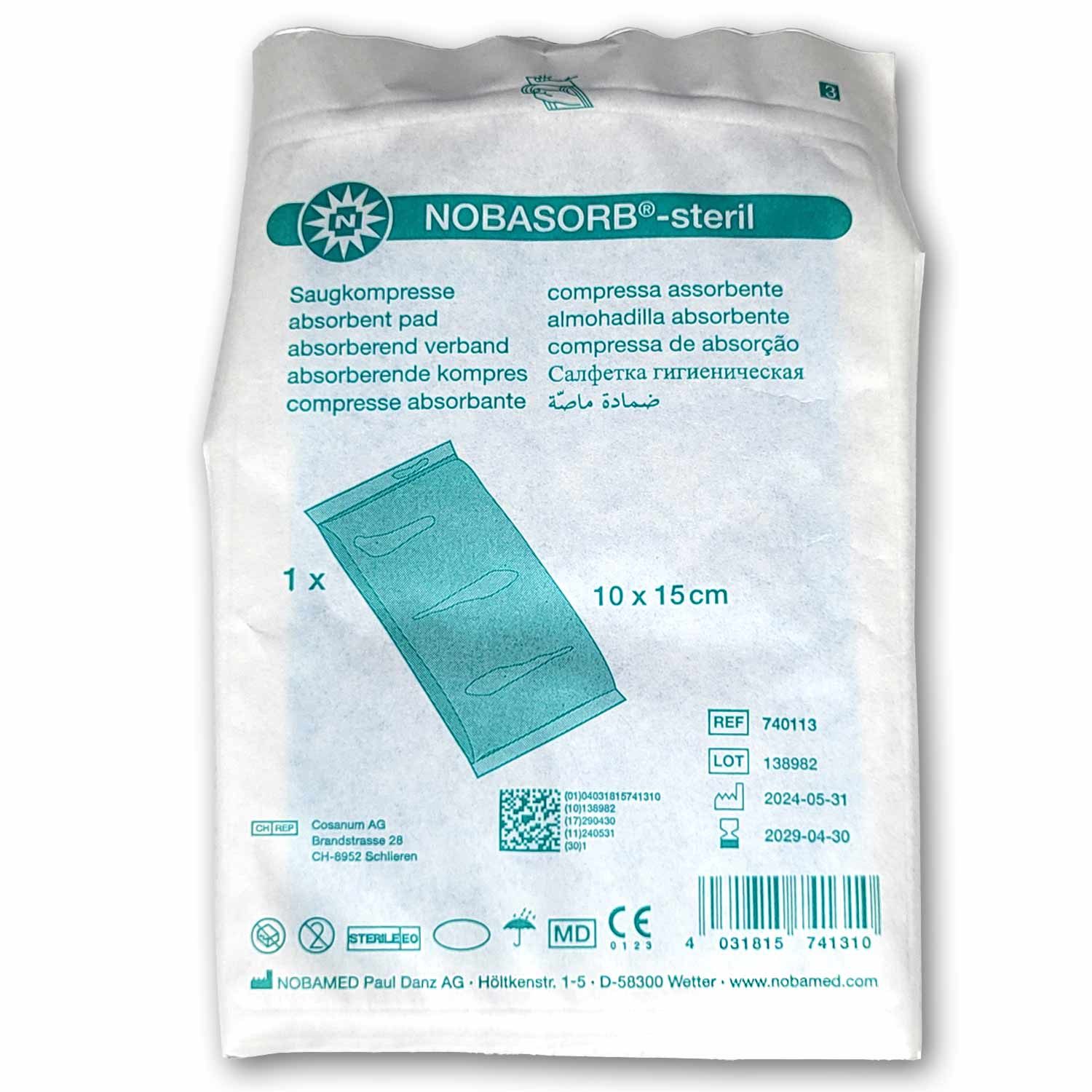 Nobamed Erste-Hilfe-Set Nobasorb® steril - 10 cm x 15 cm