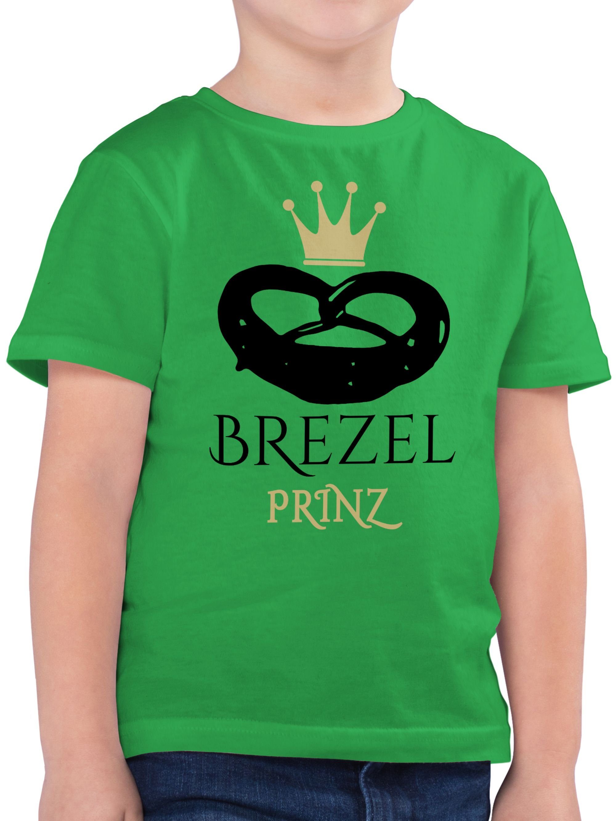 Shirtracer T-Shirt Brezel Prinz Mode für Oktoberfest Kinder Outfit 3 Grün