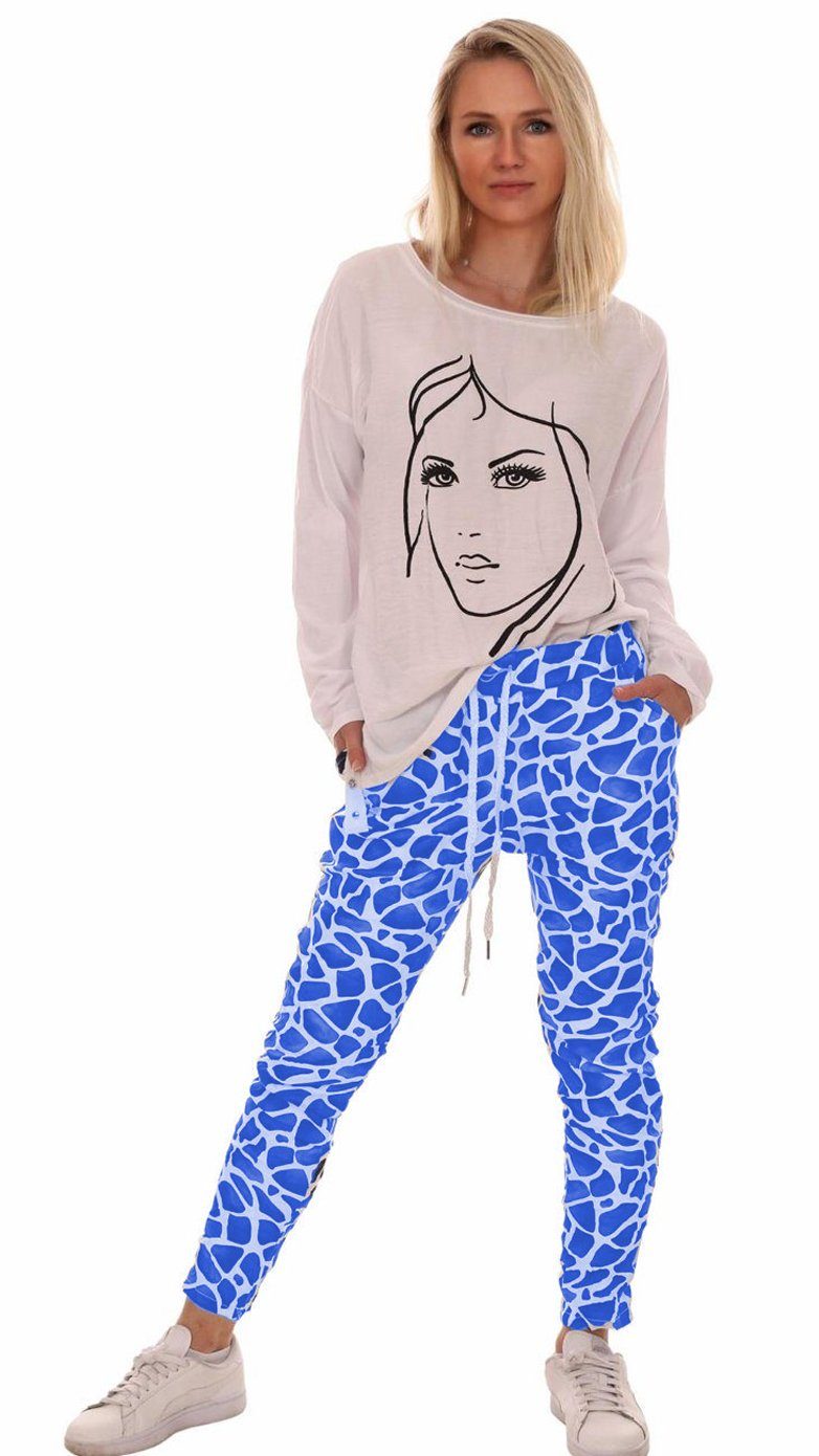 Charis Moda Jogger Pants Jogpant Camouflage Design Kordelschnürung